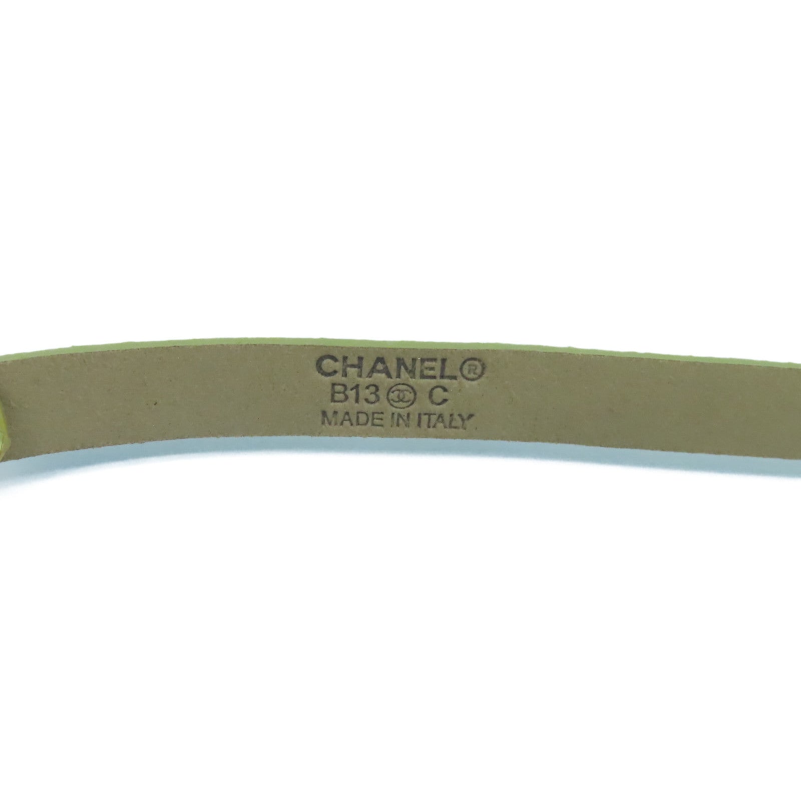 CHANEL 【激減優惠】皮革/仿珍珠Belt 80金扣皮帶金色