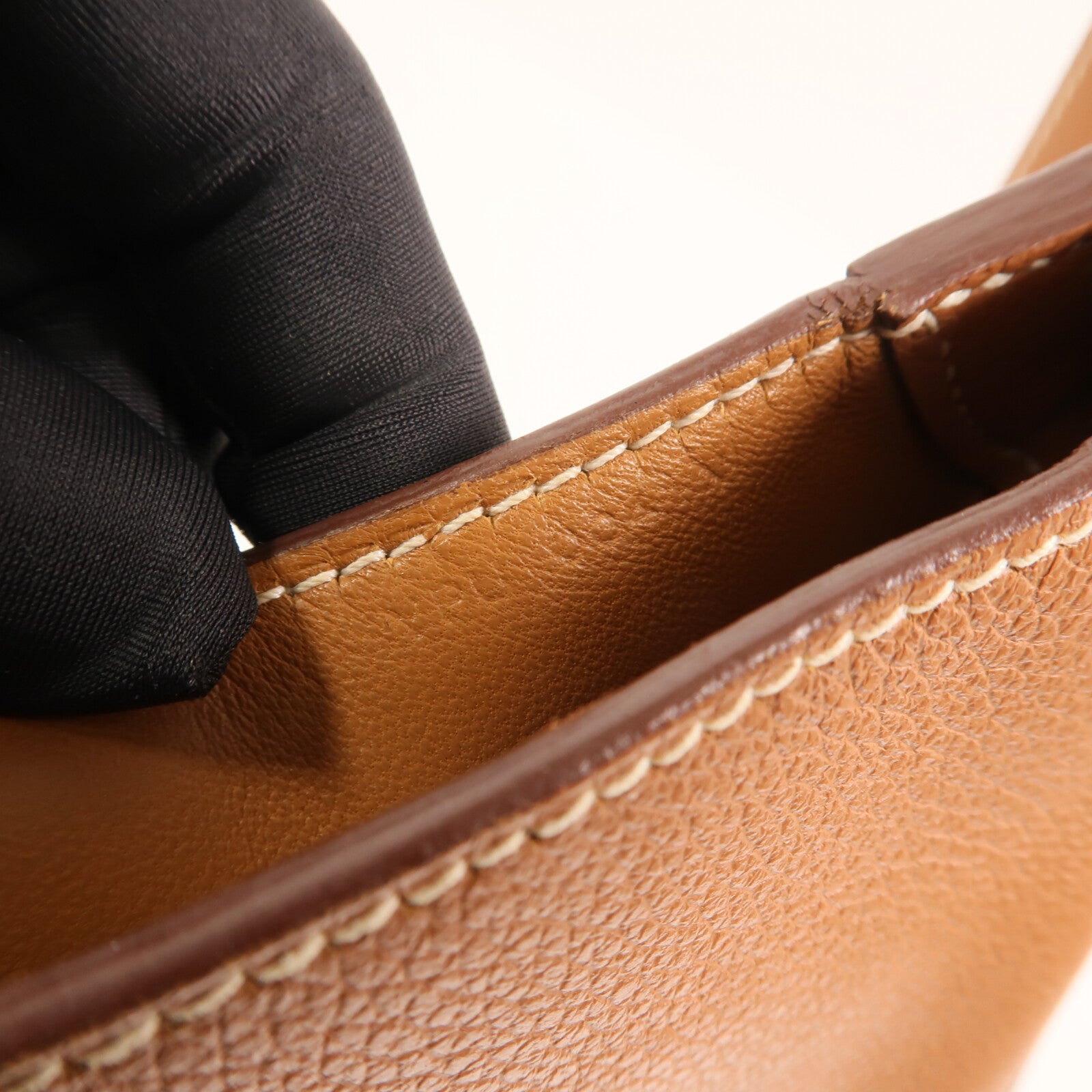 HERMES Evercolor皮革Trim Duo 24金扣肩背袋Gold