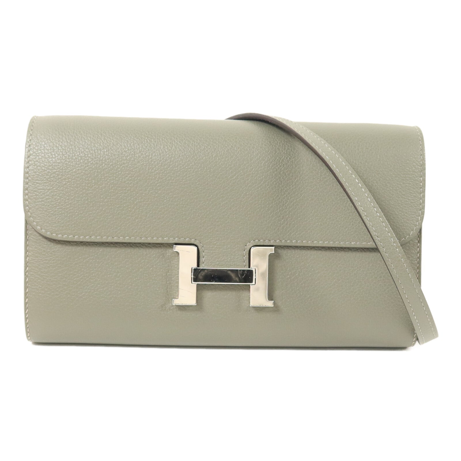 HERMES Evercolor皮革Constance To Go肩背袋Gris Meyer
