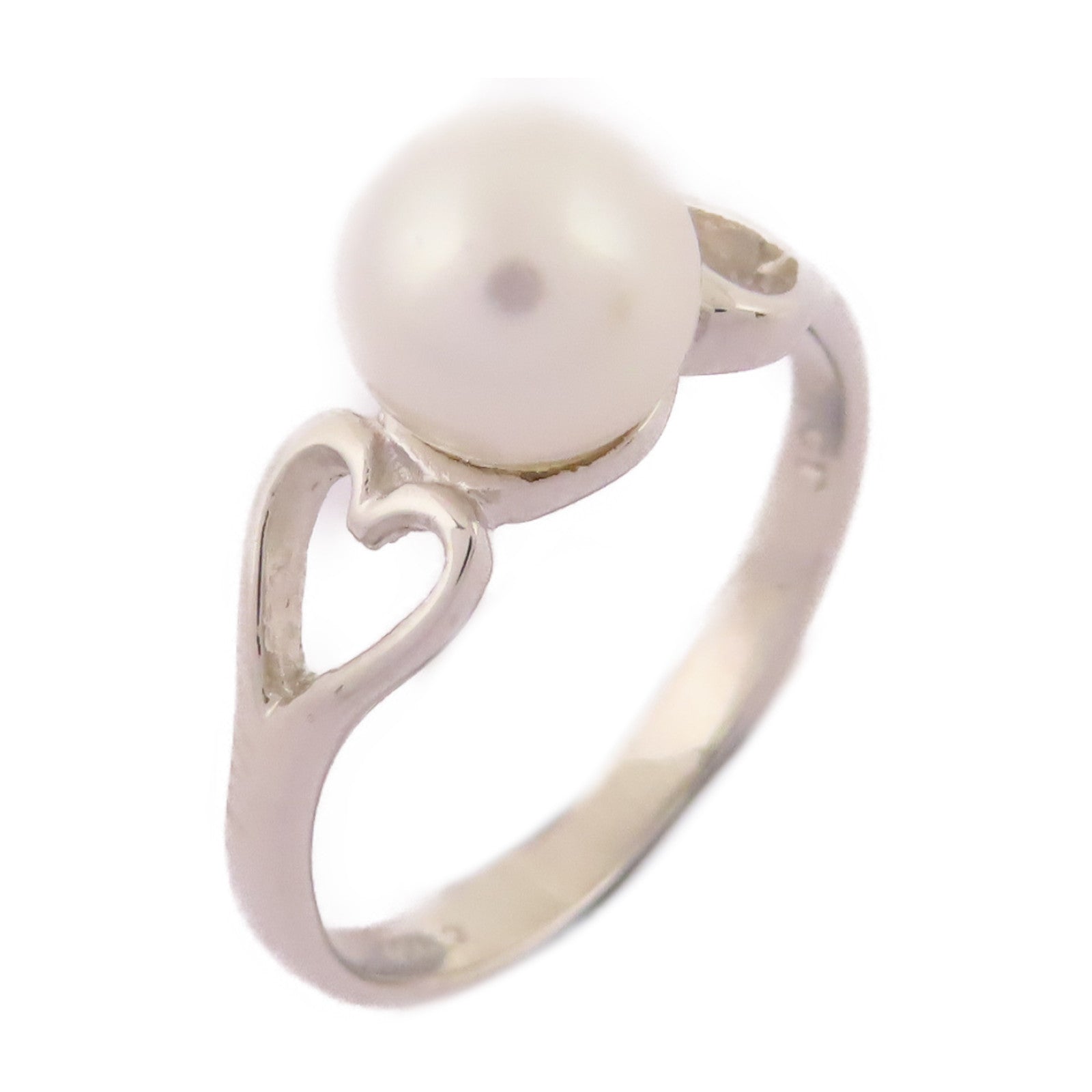 JEWELRY 【激減優惠】18K白金Pearl Ring戒指US#5.5