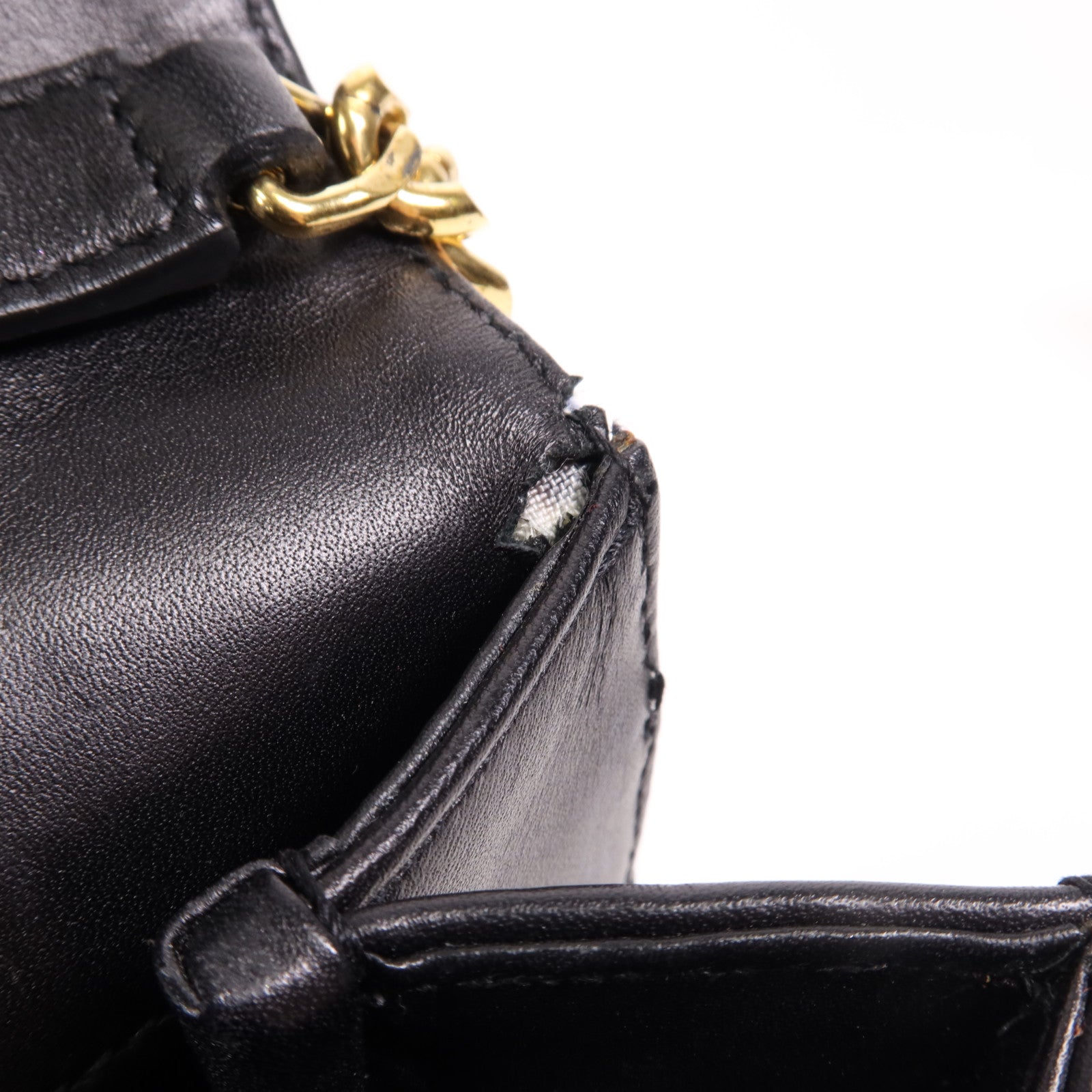 SAINT LAURENT 牛皮皮革Chain Shoulder金扣鏈帶肩背袋