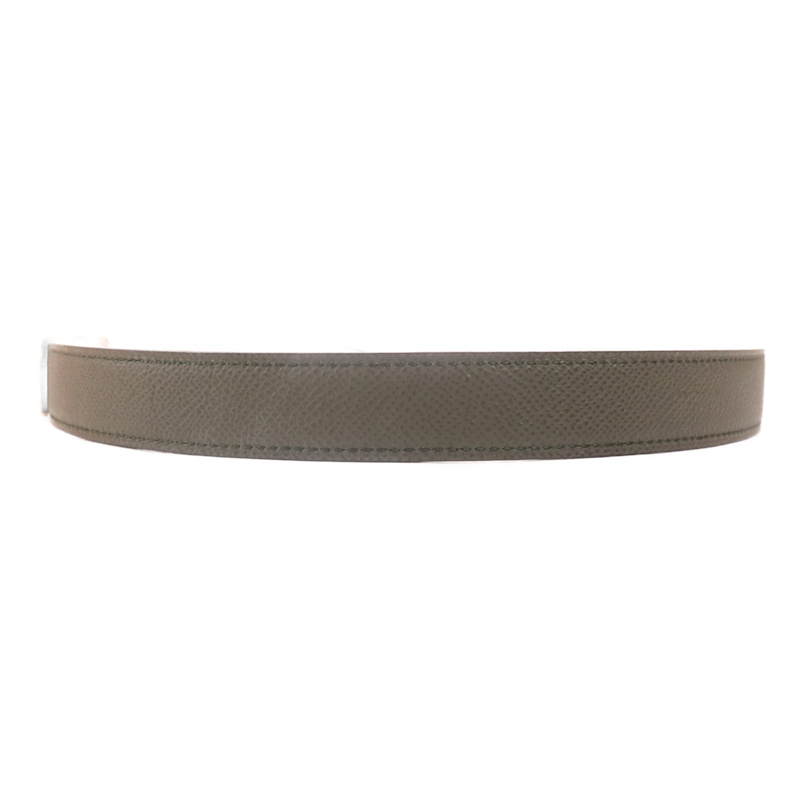 HERMES Swift/Espom皮革Gamma Belt金扣皮帶Vert De Gris