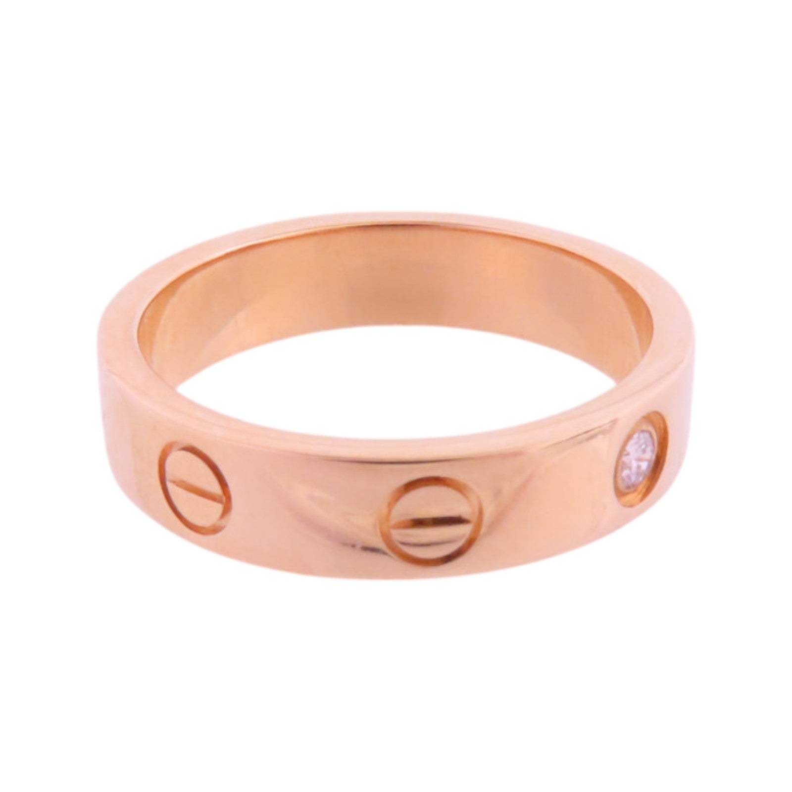CARTIER Diamond Love Ring 18K Rose Gold #49 US#4.5