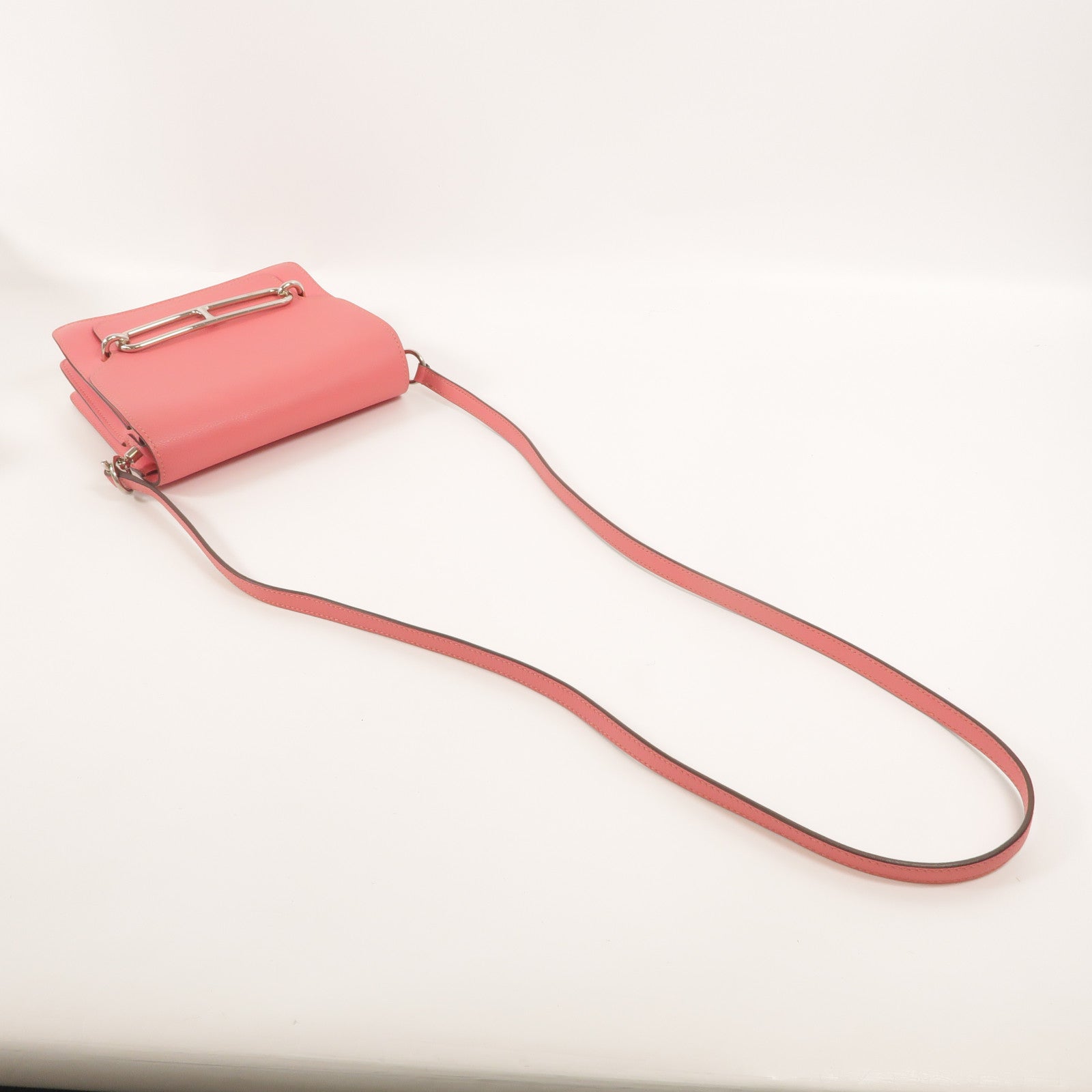 HERMES Evercolor皮革Roulis Mini肩背袋Rose Azalee