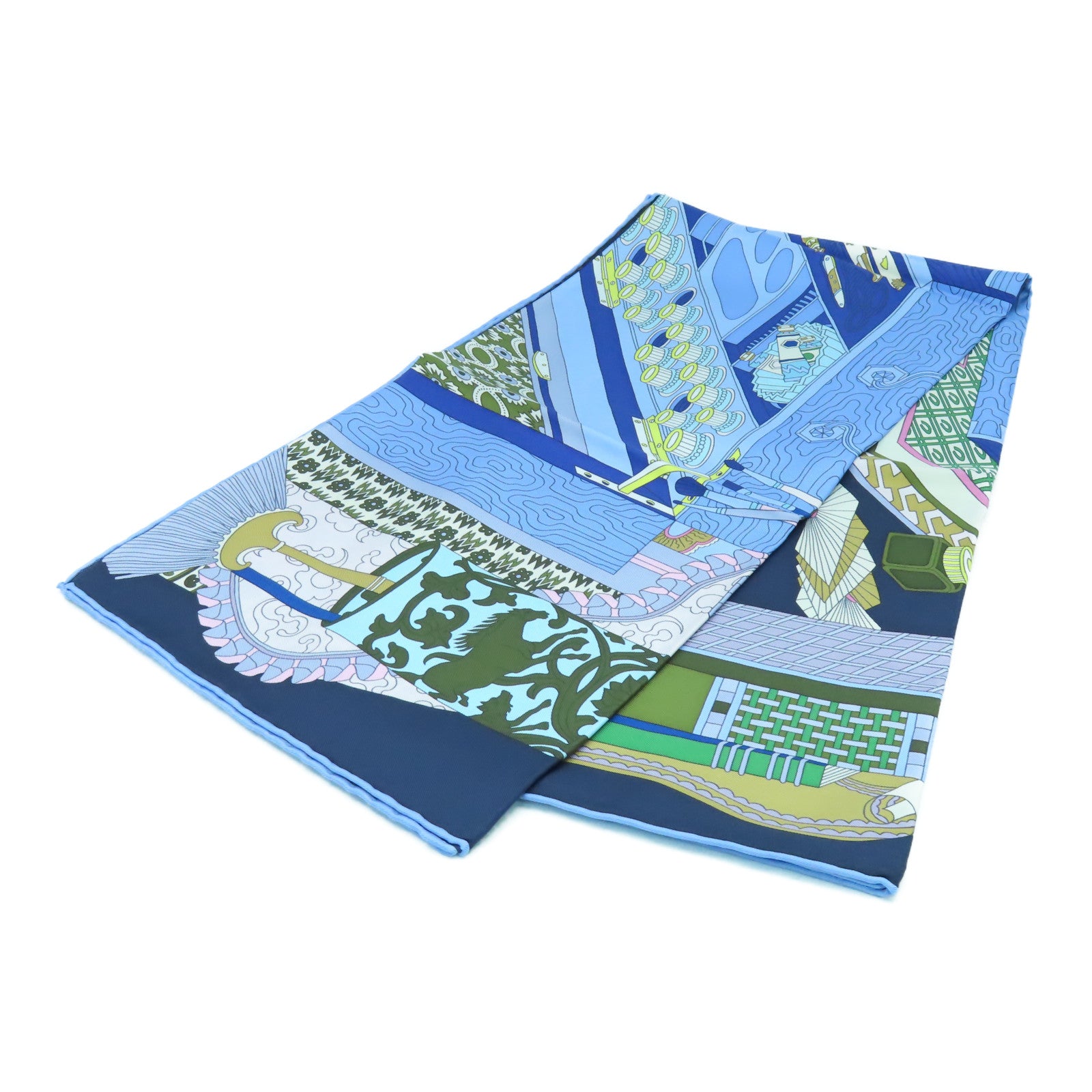 HERMES 【激減優惠】絲質Scarf 90x90f絲巾深藍色