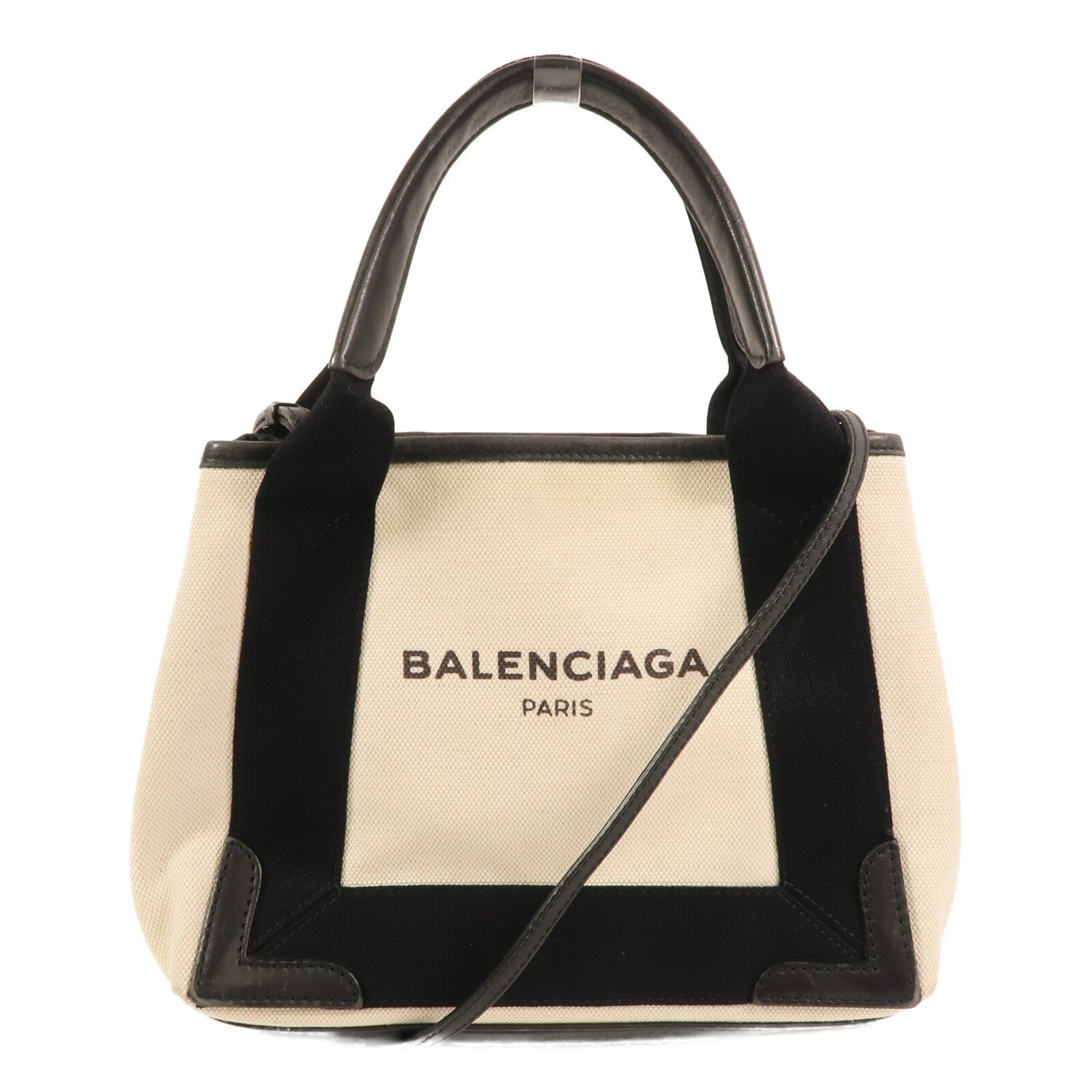 BALENCIAGA 帆布Navy Cabas Small銀扣手挽肩背兩用袋