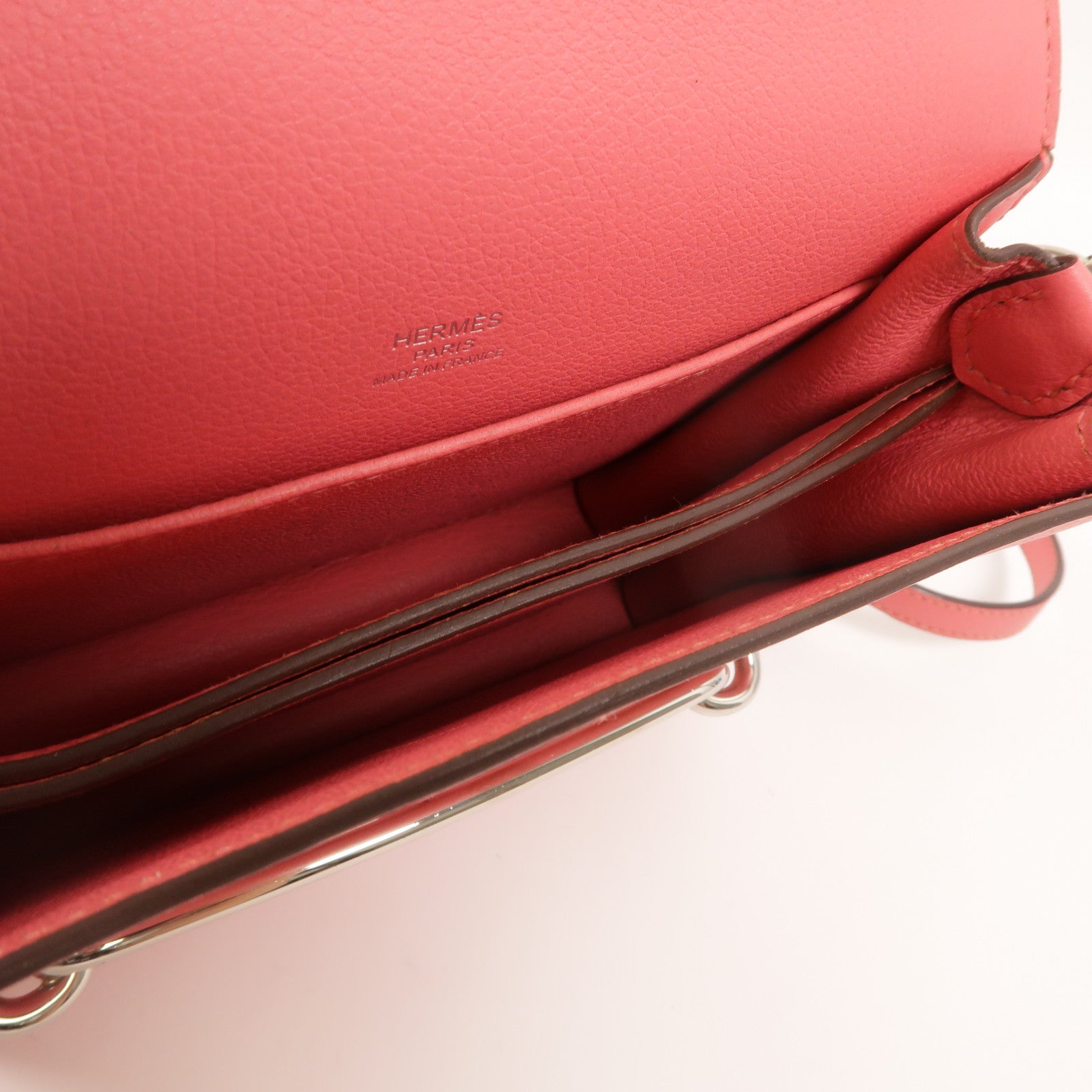 HERMES Evercolor皮革Roulis Mini肩背袋Rose Azalee