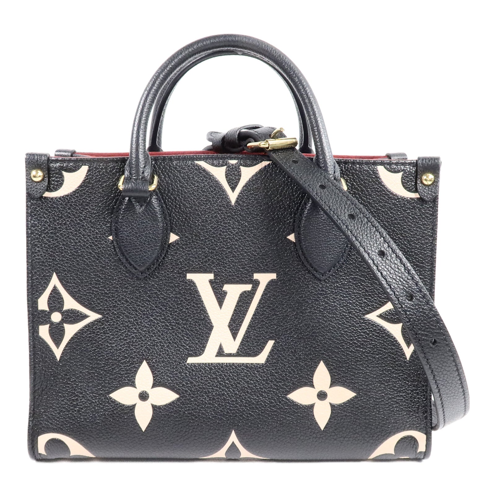 LOUIS VUITTON Monogram Empreinte On The Go PM金扣手挽肩背兩用袋