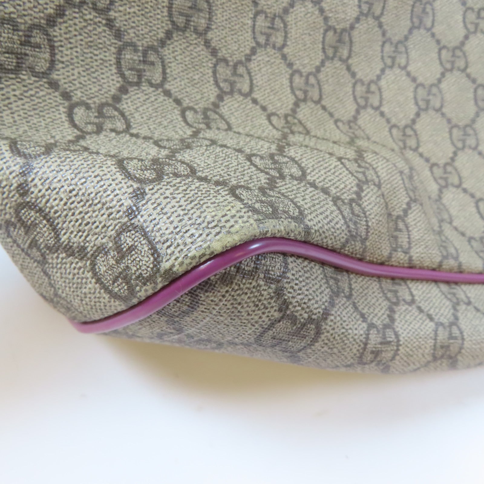 GUCCI 塗層帆布2 Way Shoulder Bag金扣手挽肩背兩用袋啡色/粉紅色