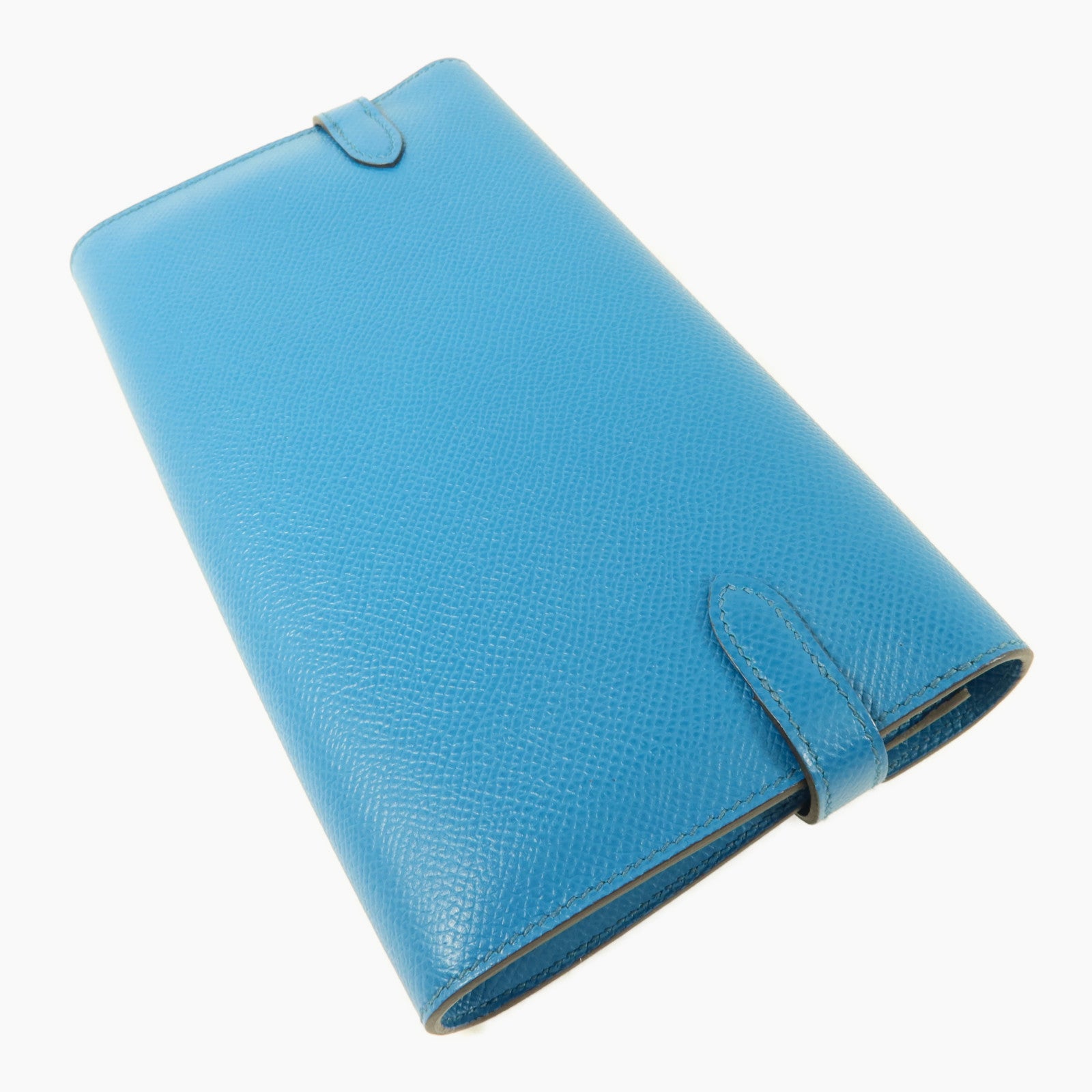 HERMES Epsom皮革Kelly Wallet長錢包Bleu Izmir