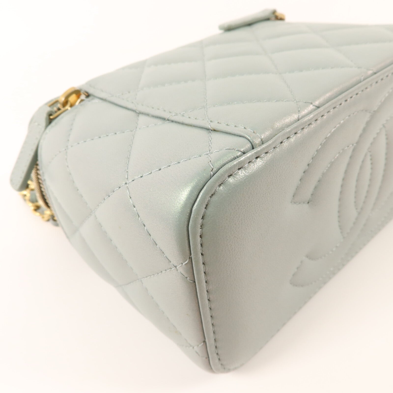 CHANEL 羊皮皮革25C Top Handle Vanity Case鏈帶肩背袋