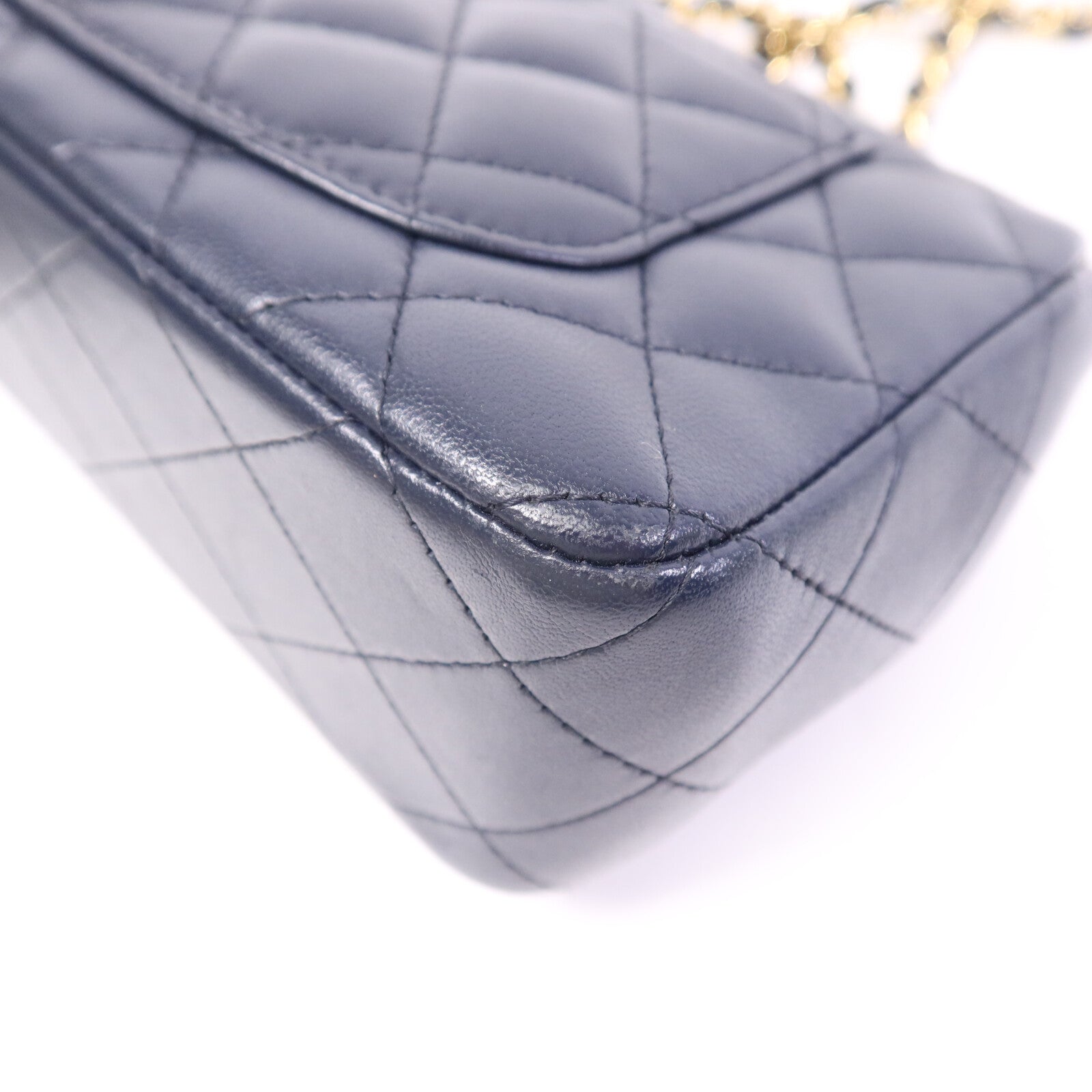 CHANEL 羊皮皮革Mini Classic 20金扣鏈帶肩背袋