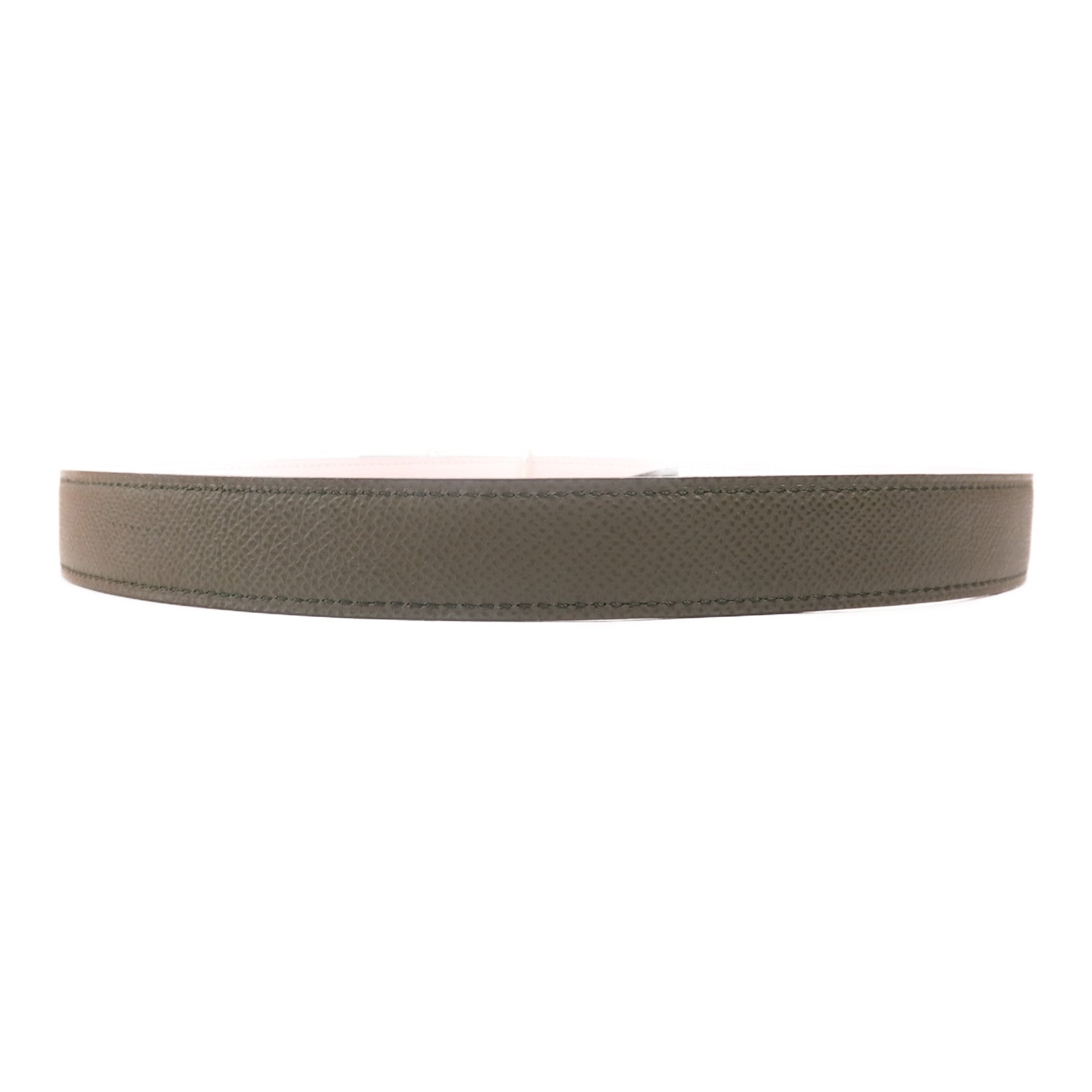 HERMES Swift/Espom皮革Gamma Belt金扣皮帶Vert De Gris