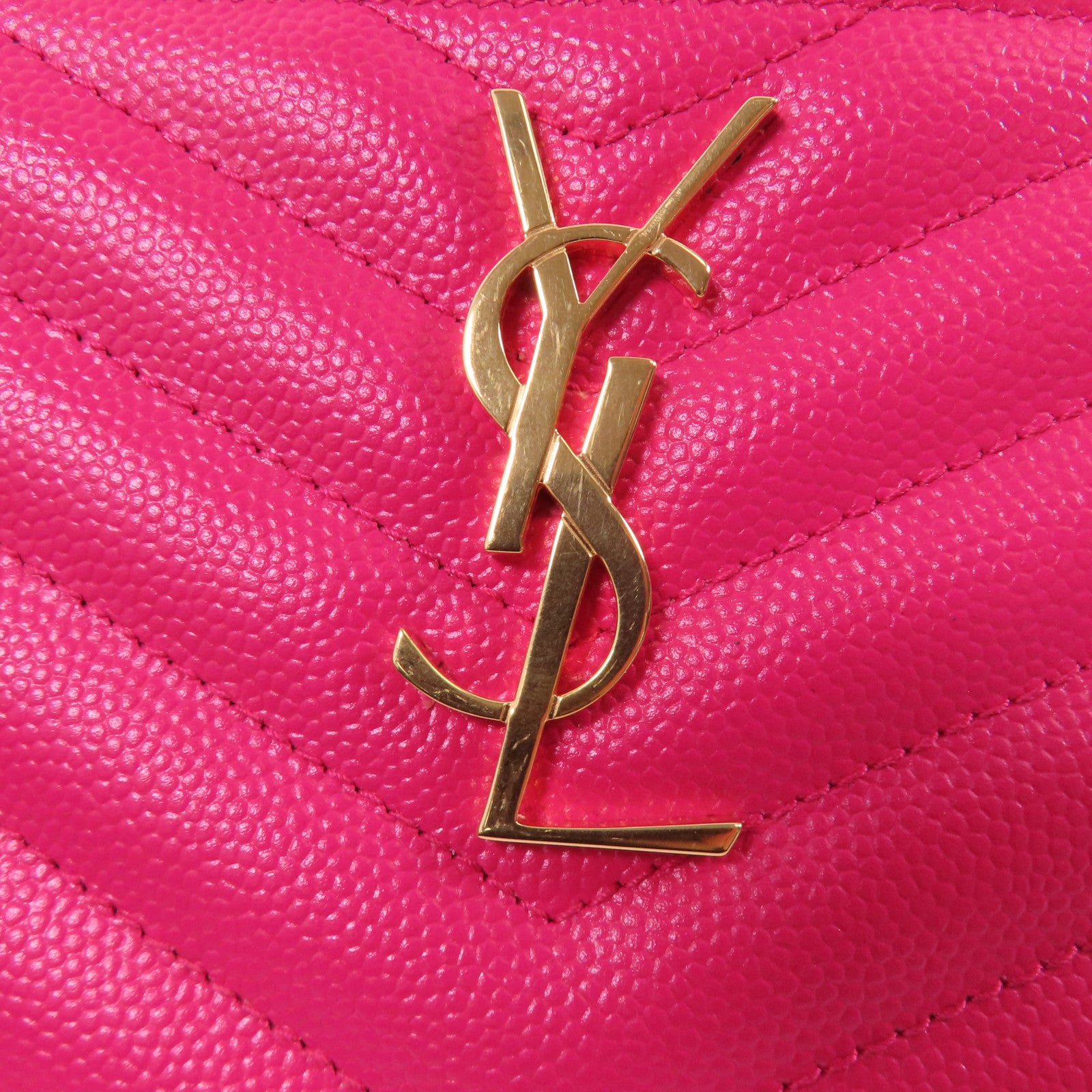 SAINT LAURENT 牛皮皮革Pouch金扣手拿包