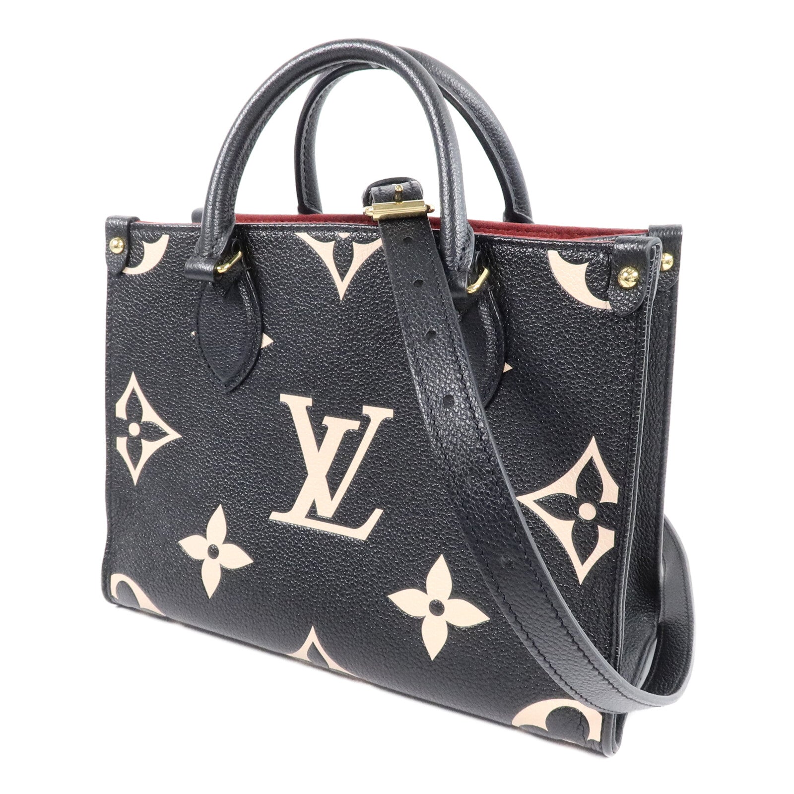 LOUIS VUITTON Monogram Empreinte On The Go PM金扣手挽肩背兩用袋