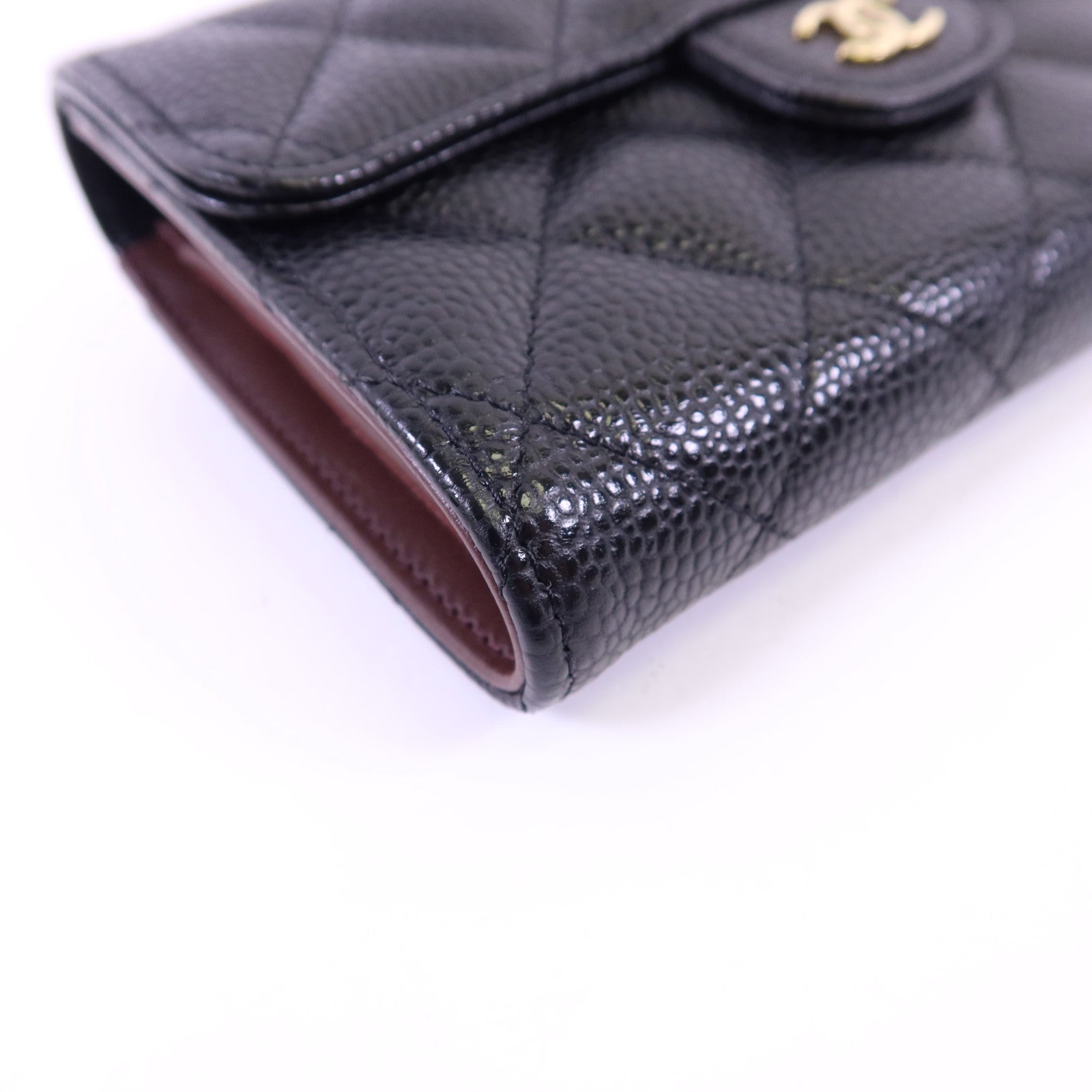 CHANEL 牛皮皮革Wallet金扣錢包