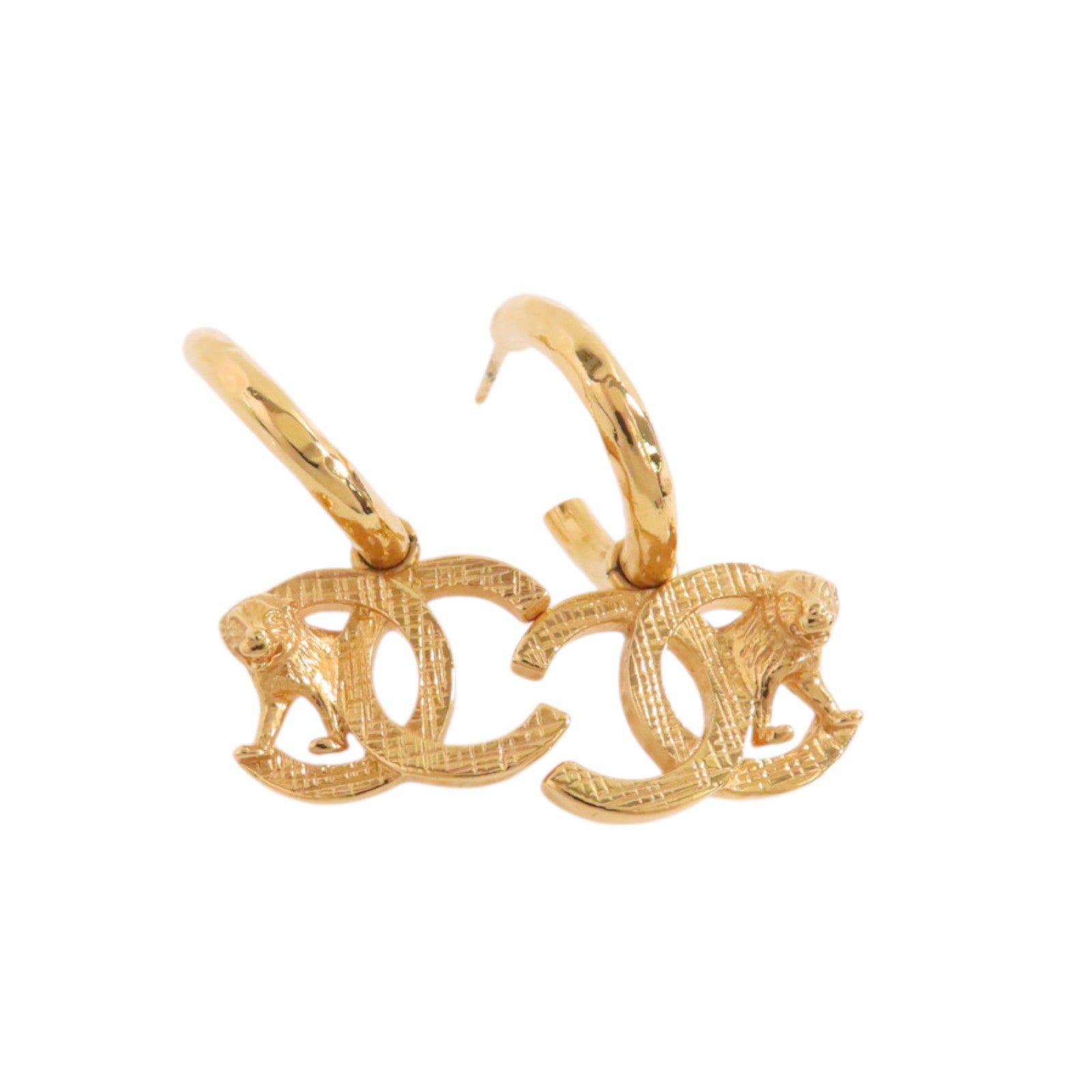 CHANEL 金屬CC Earrings金扣耳環