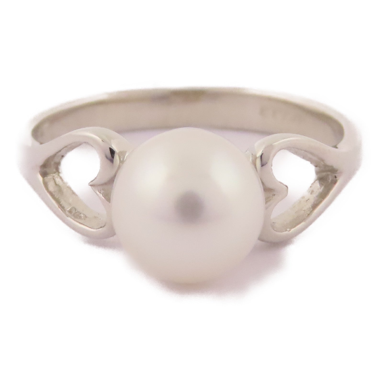 JEWELRY 【激減優惠】18K白金Pearl Ring戒指US#5.5