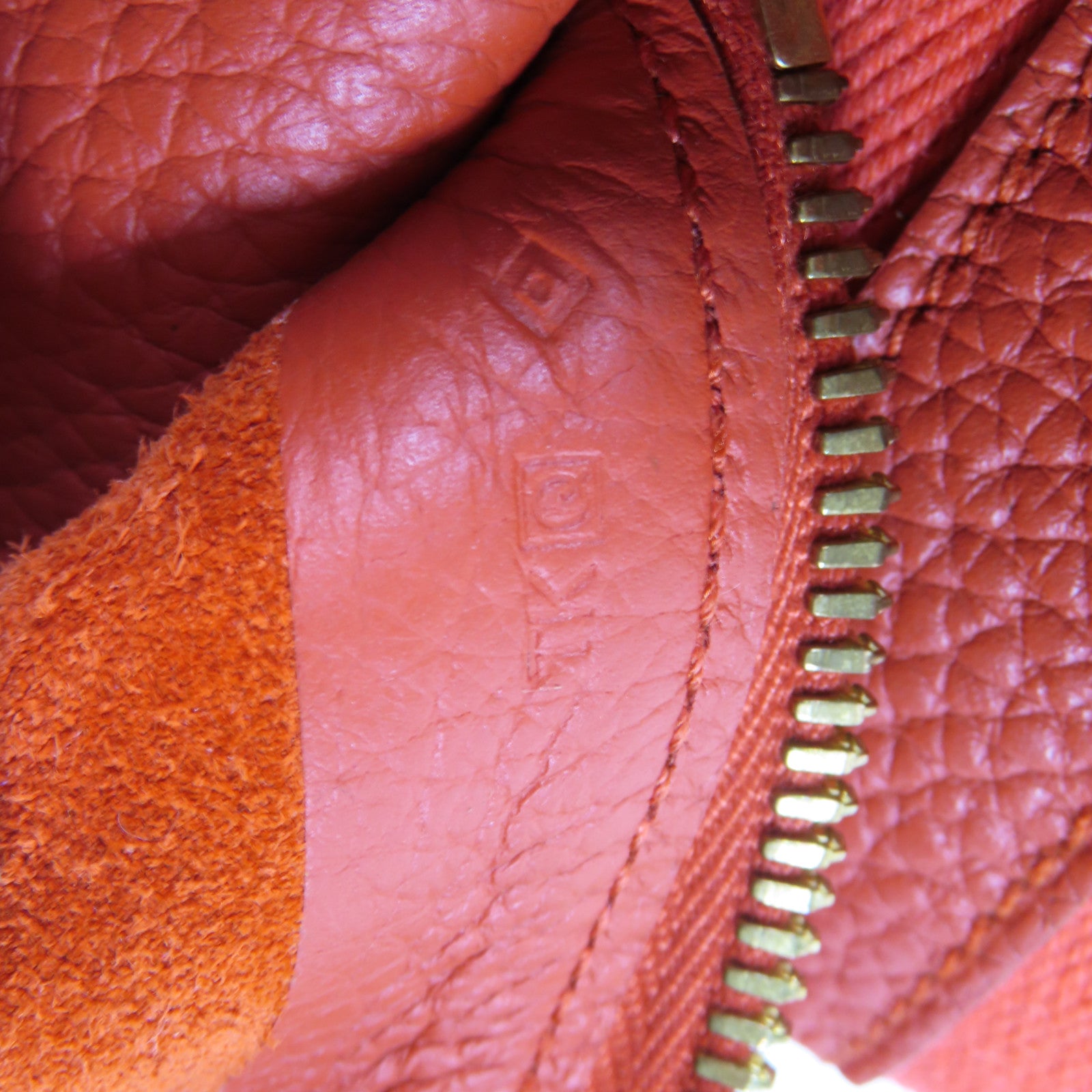 HERMES Clemence皮革Bourlingue金扣肩背袋橙紅色