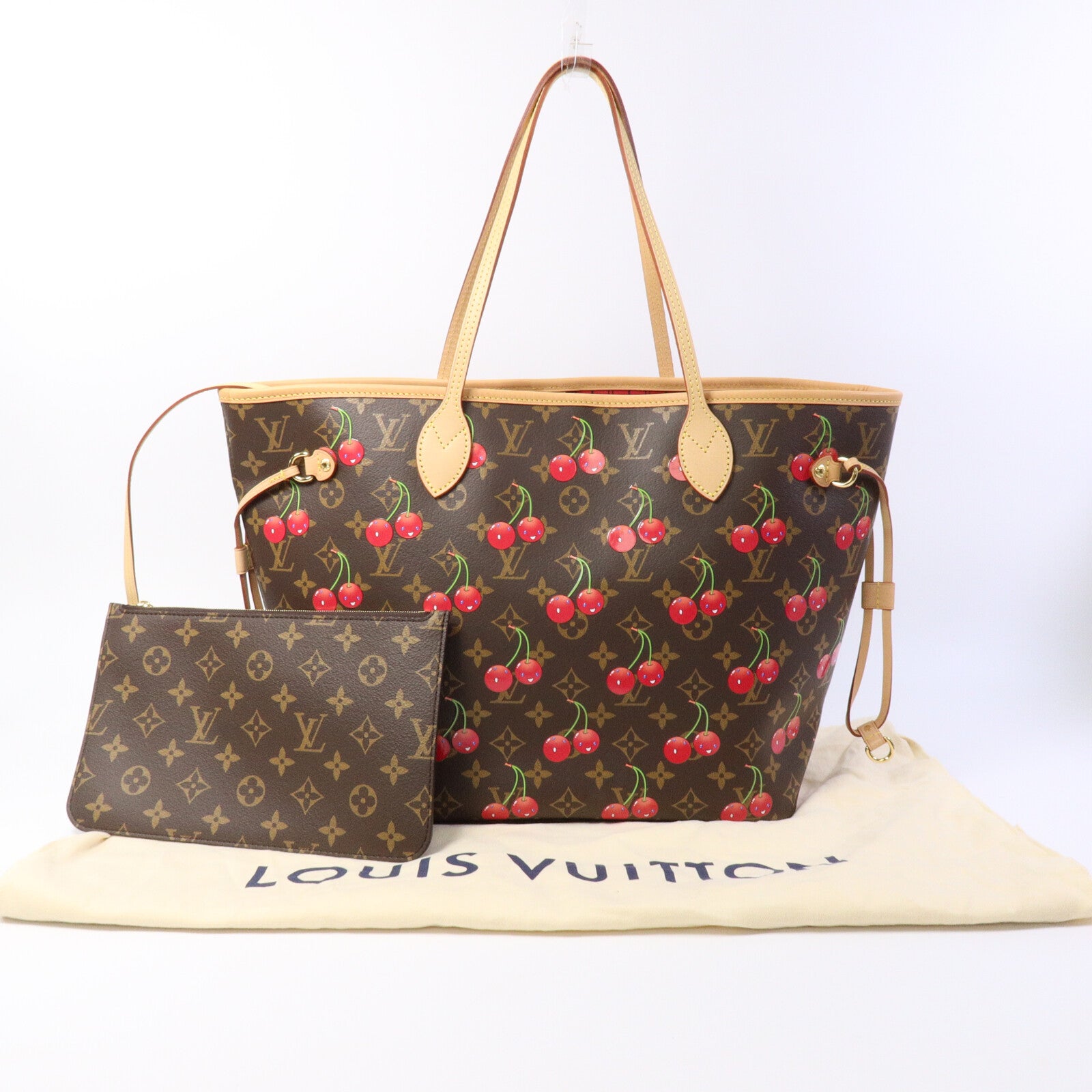 LOUIS VUITTON Monogram Cherry LV x TM Cherry Neverfull MM手挽袋