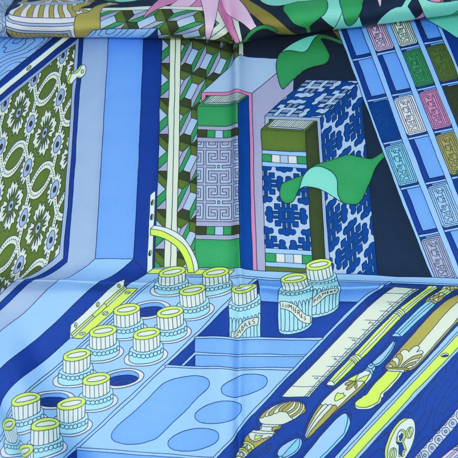 HERMES 【激減優惠】絲質Scarf 90x90f絲巾深藍色