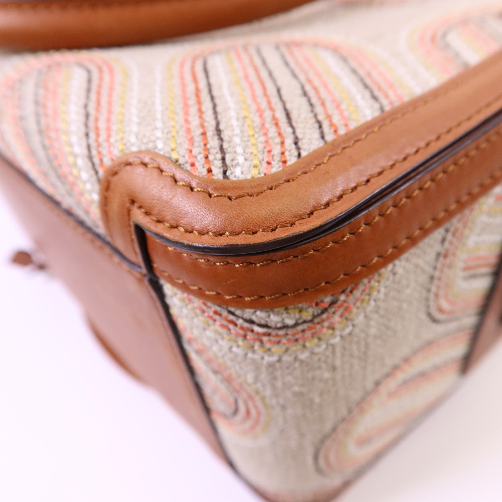 Delvaux 帆布/皮革Cool Box MM金扣手挽肩背兩用袋