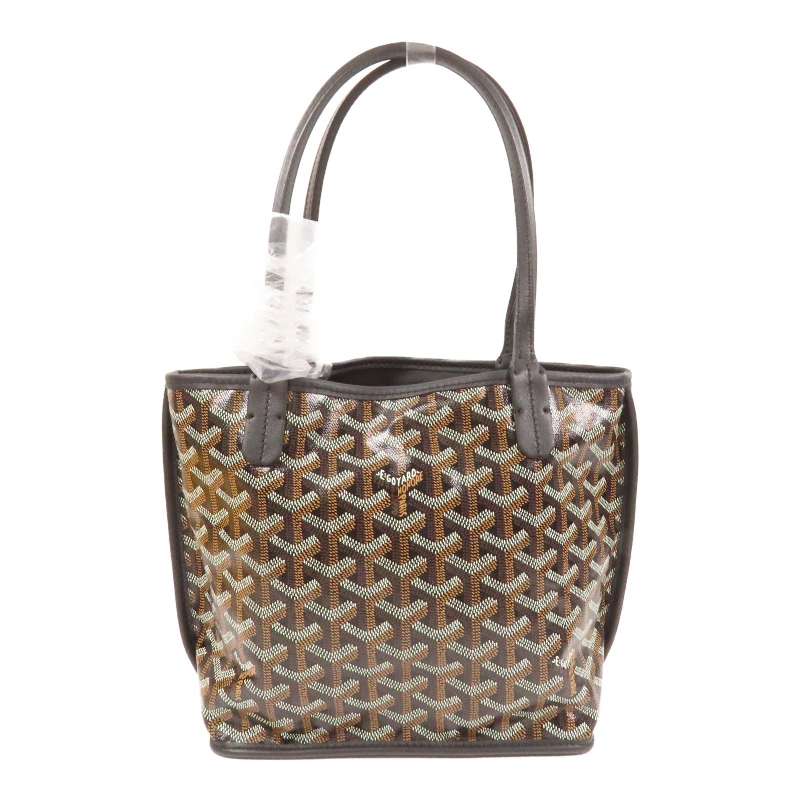 GOYARD 塗層帆布Anjou Mini Bag銀扣手挽袋黑色