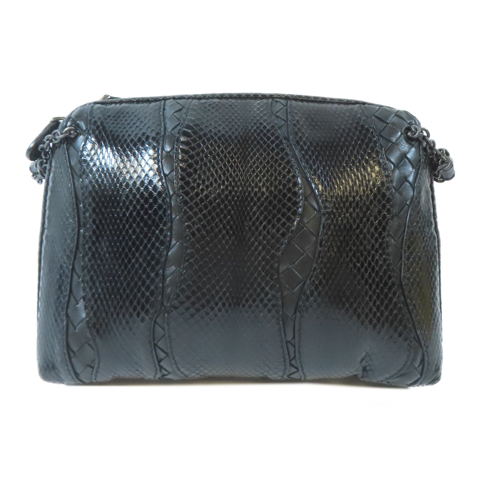 BOTTEGA VENETA 【激減優惠】皮革Shoulder Bag黑扣肩背袋黑色
