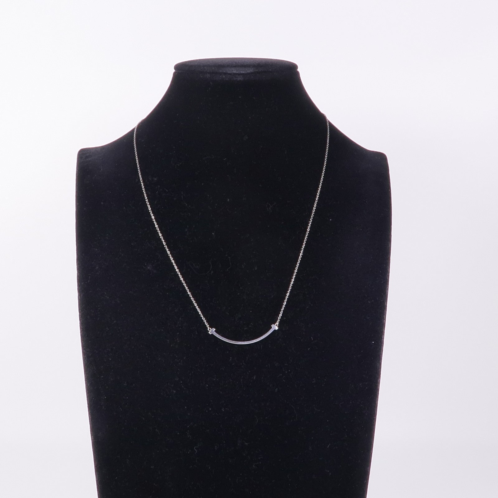 TIFFANY＆CO 925純銀T Smile Necklace項鍊