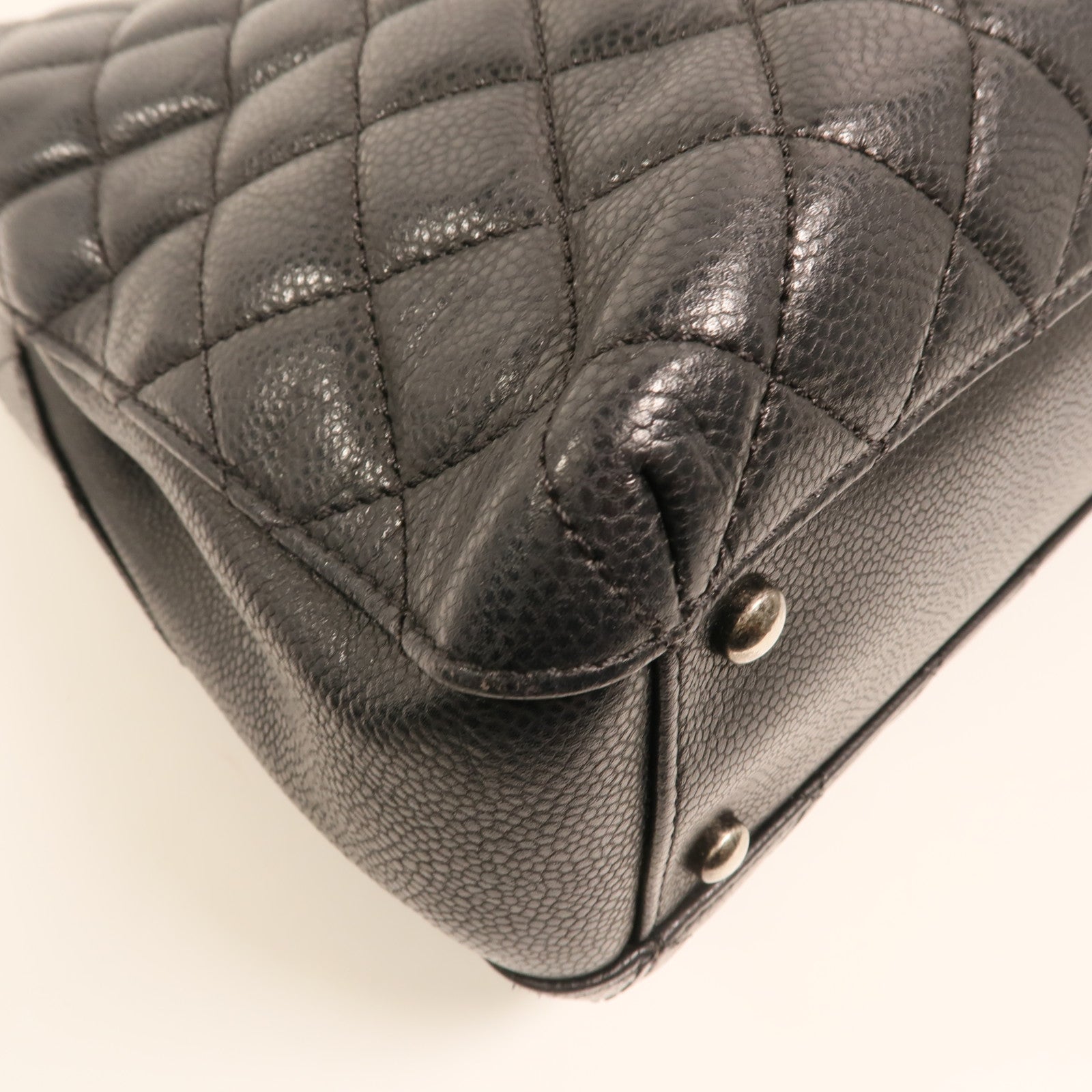 CHANEL 牛皮皮革Chain Shoulder銀扣鏈帶肩背袋