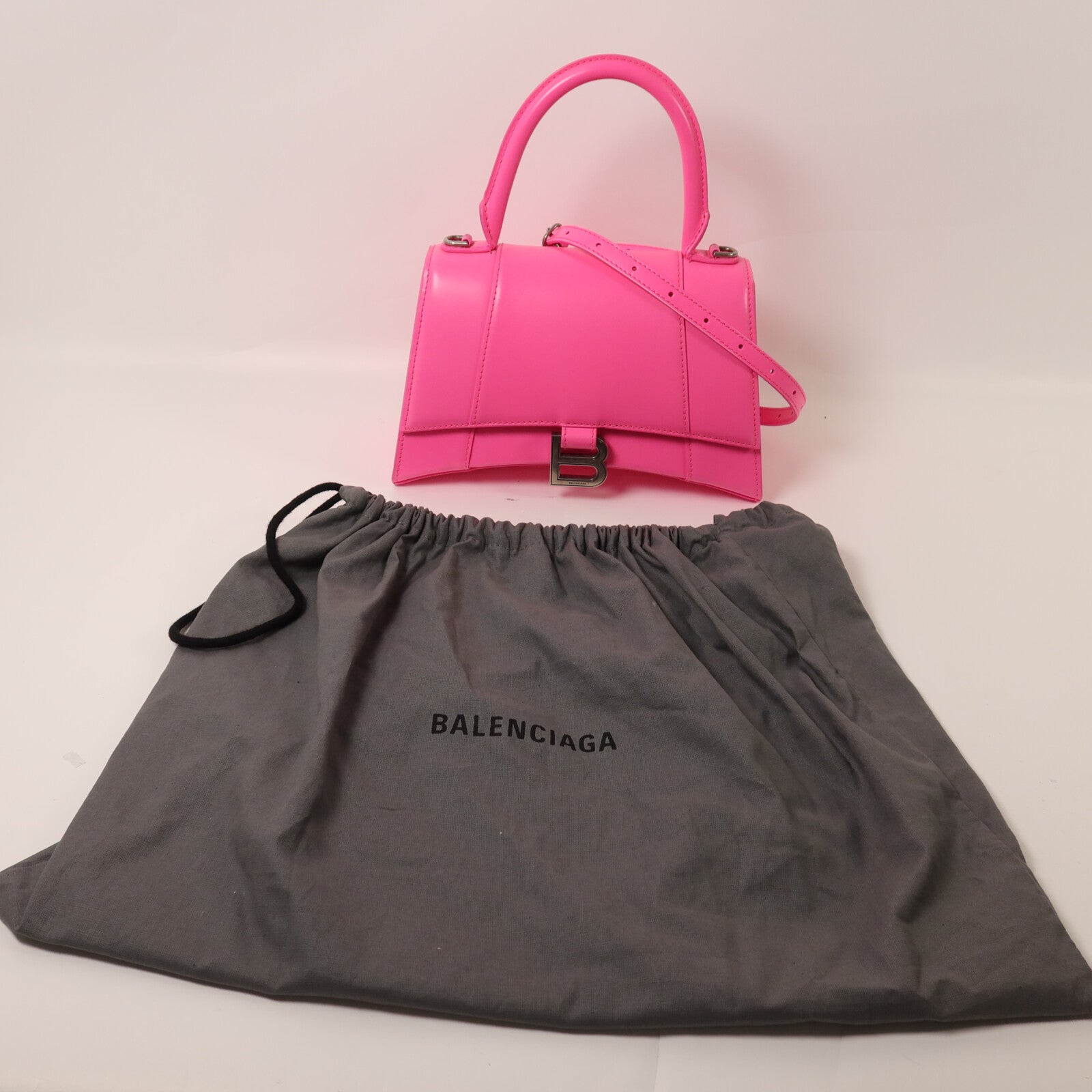 BALENCIAGA 【激減優惠】牛皮皮革Hourglass HandBag Small手挽肩背兩用袋