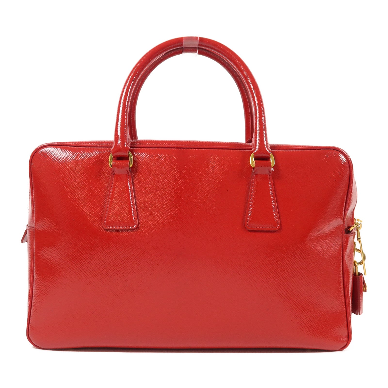 PRADA Saffiano Vernic 2 Way Shoulder金扣手挽肩背兩用袋