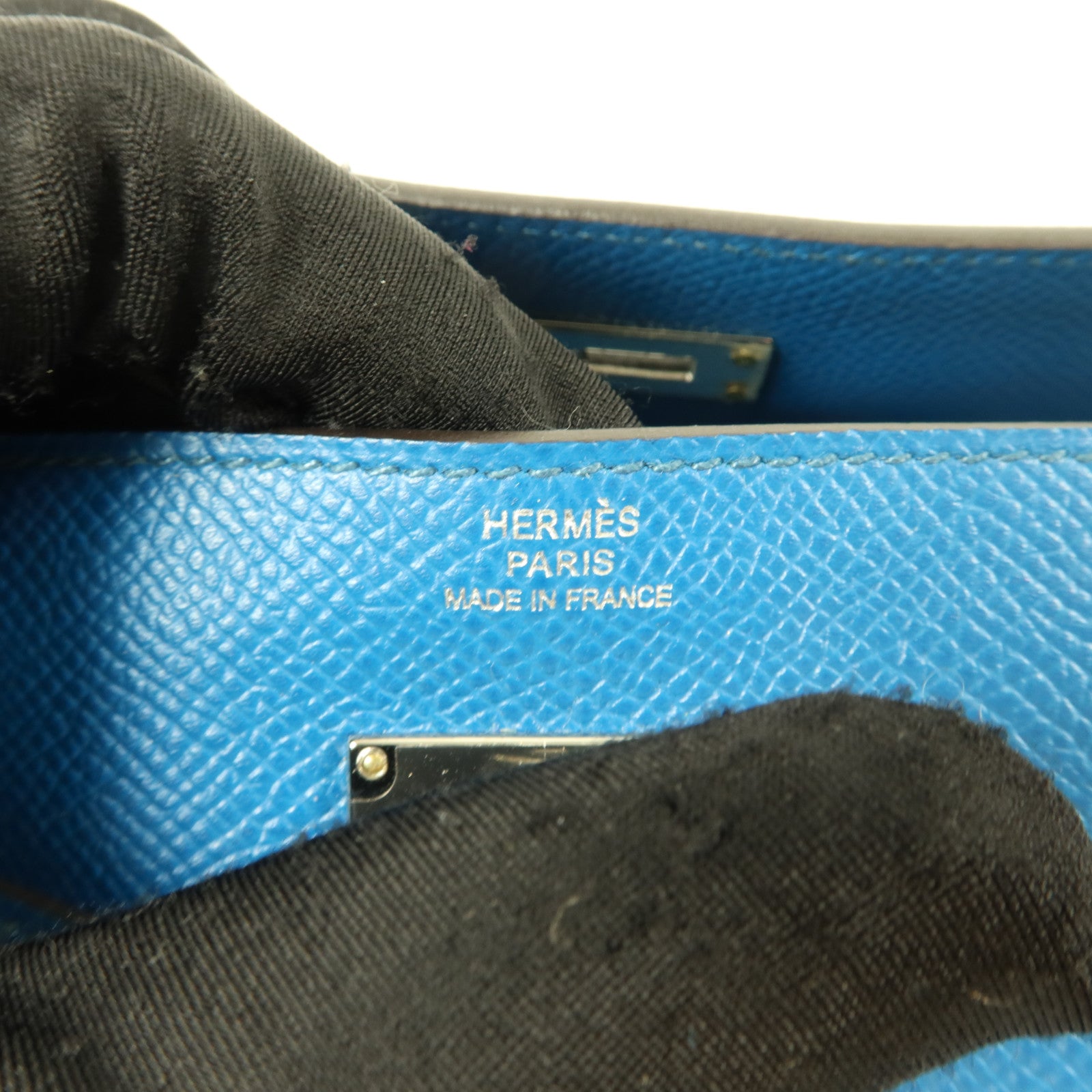 HERMES Epsom皮革Kelly Wallet長錢包Bleu Izmir