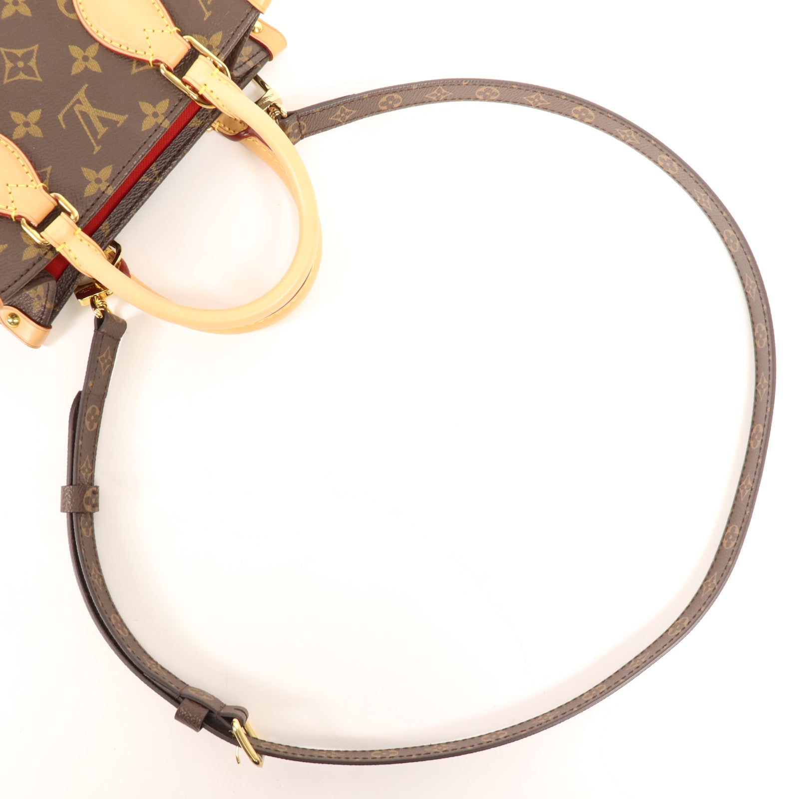 LOUIS VUITTON Monogram Sac Plat BB金扣手挽肩背兩用袋