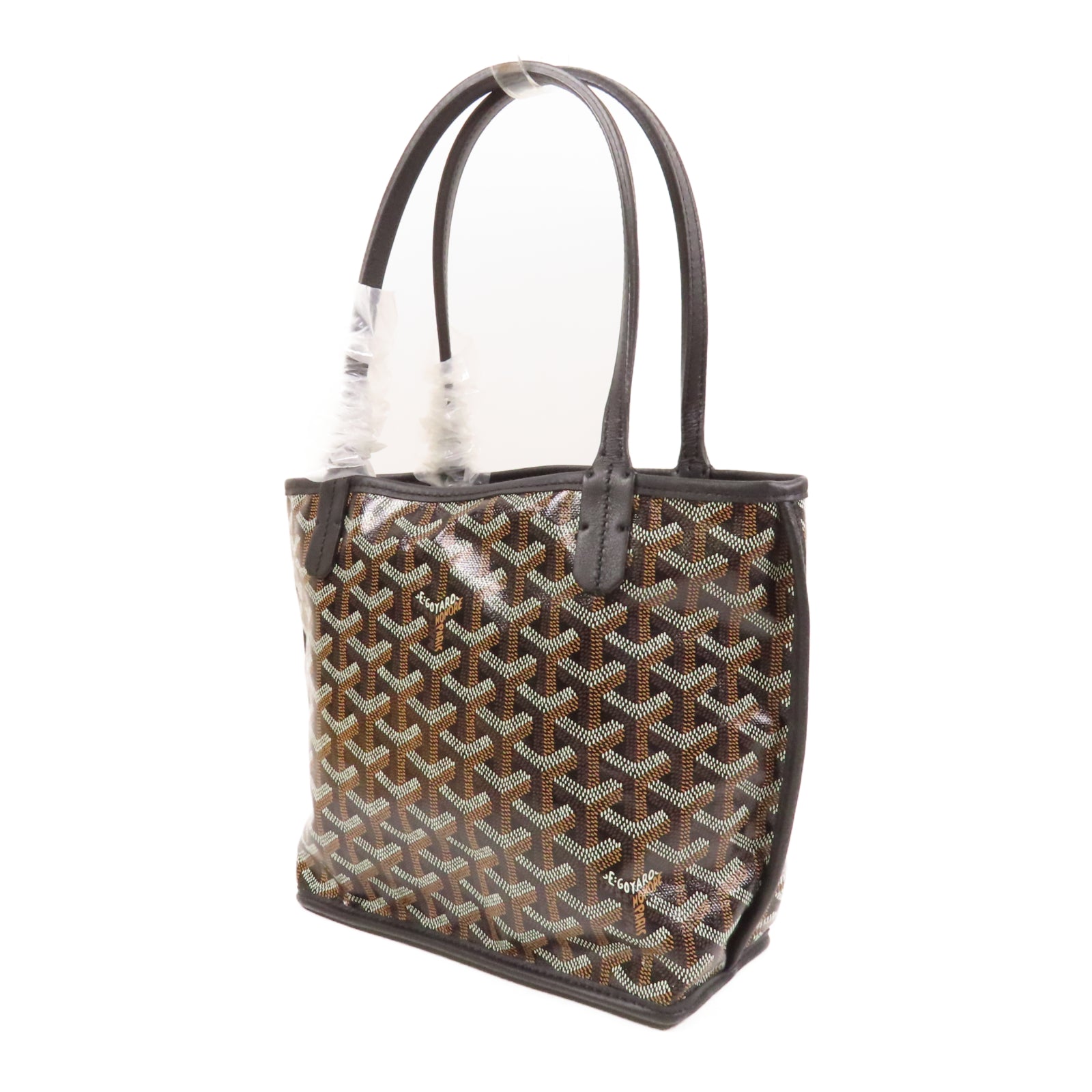 GOYARD 塗層帆布Anjou Mini Bag銀扣手挽袋黑色