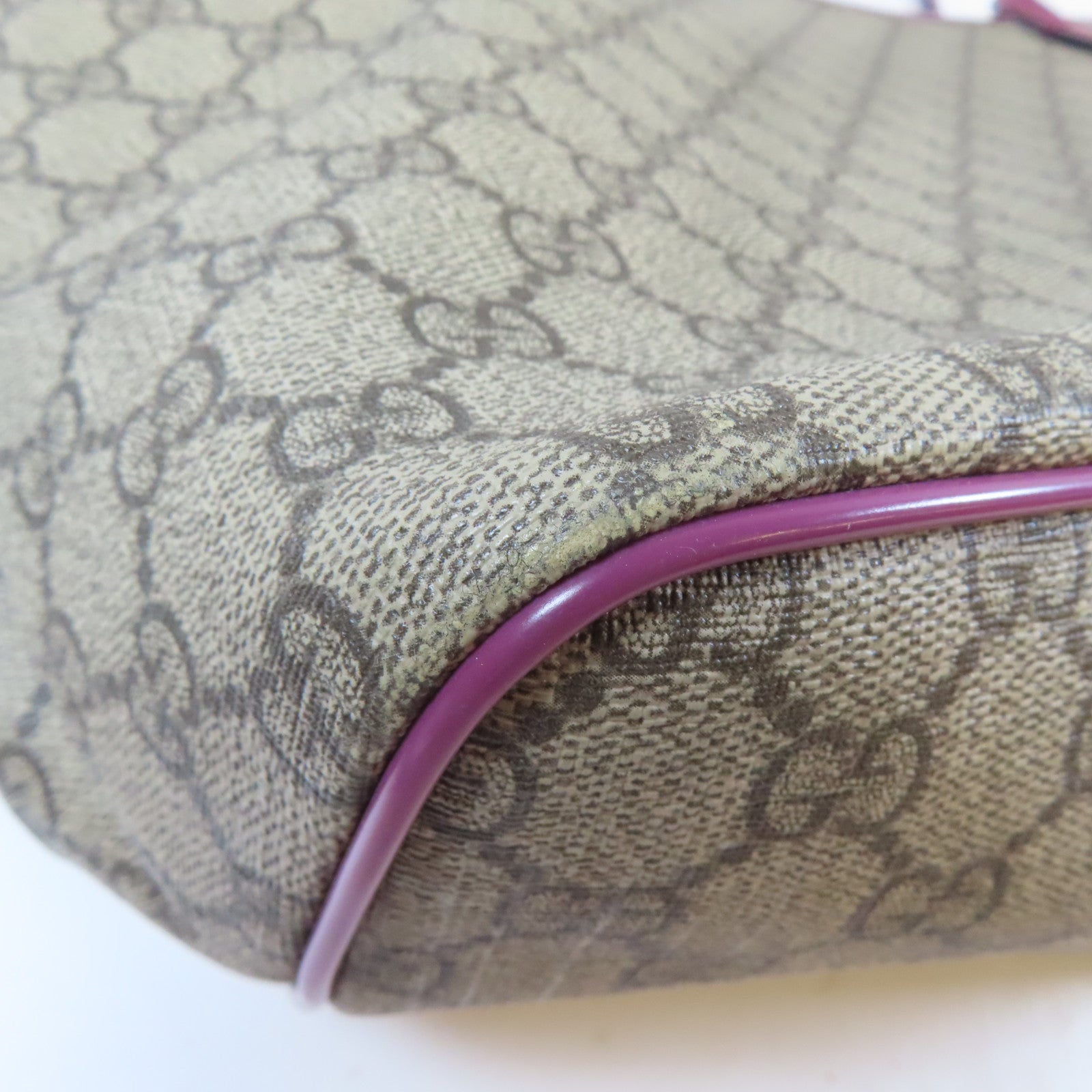 GUCCI 塗層帆布2 Way Shoulder Bag金扣手挽肩背兩用袋啡色/粉紅色