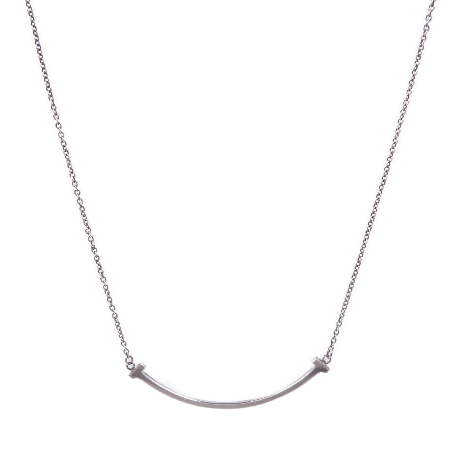 TIFFANY＆CO 925純銀T Smile Necklace項鍊