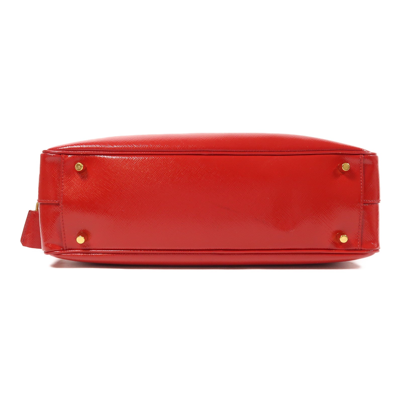 PRADA Saffiano Vernic 2 Way Shoulder金扣手挽肩背兩用袋