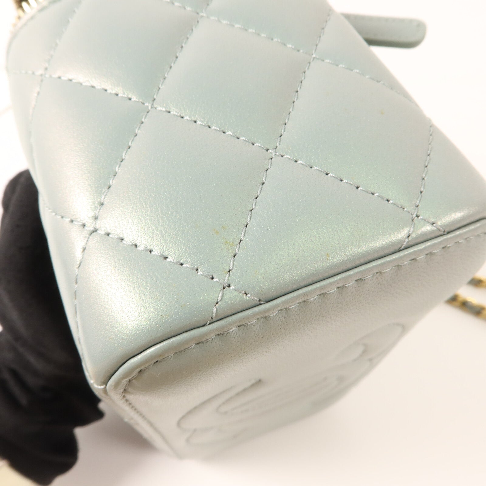 CHANEL 羊皮皮革25C Top Handle Vanity Case鏈帶肩背袋