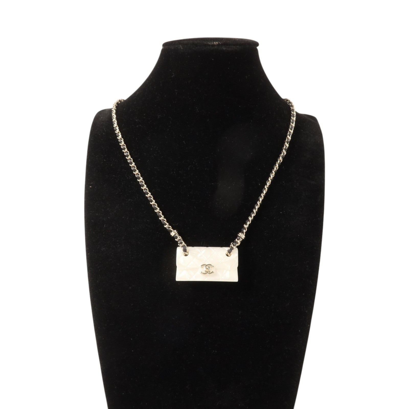 CHANEL 金屬/Resin Flap Bag Pendant Necklace金扣項鏈