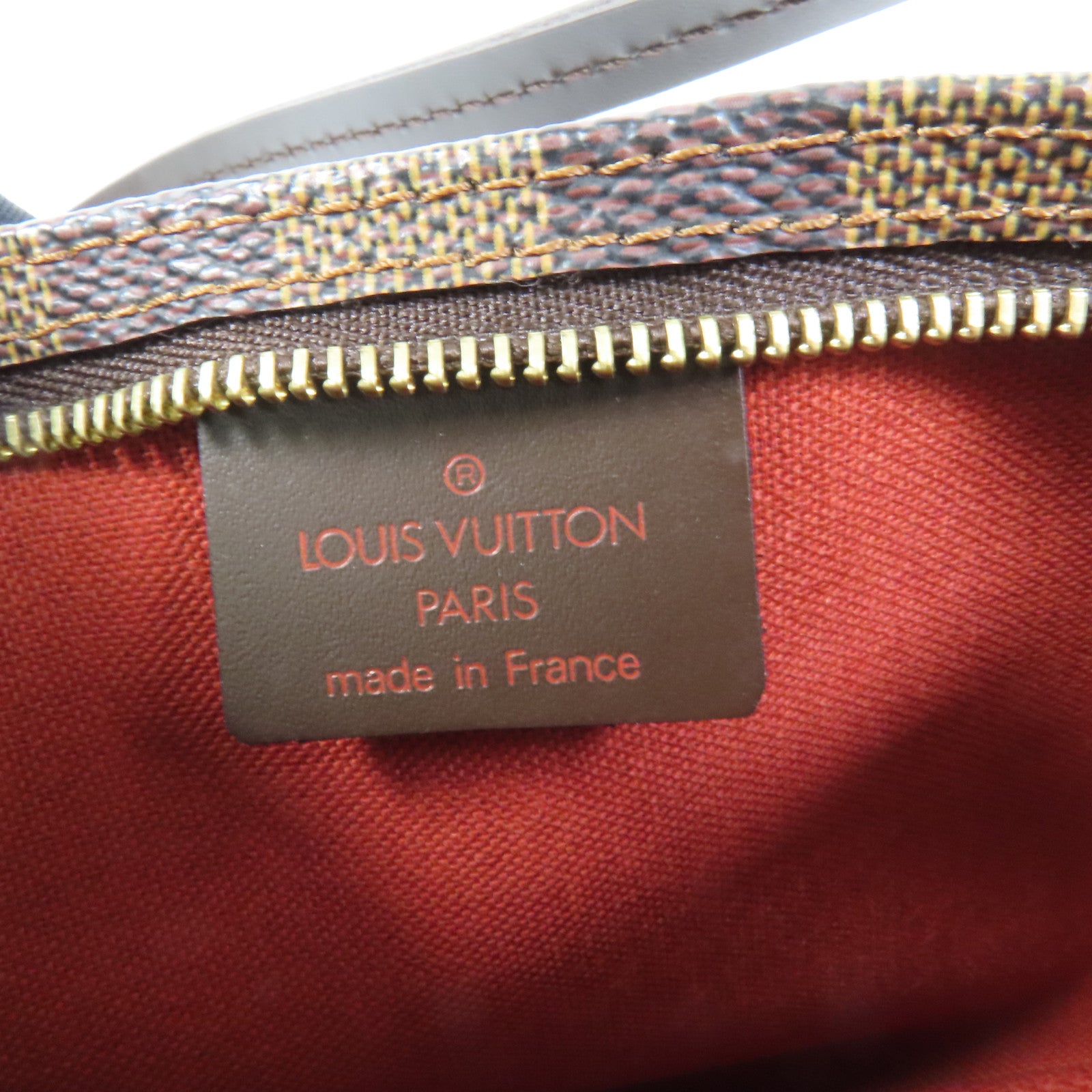 LOUIS VUITTON Damier Pochette Accessories金扣手挽袋