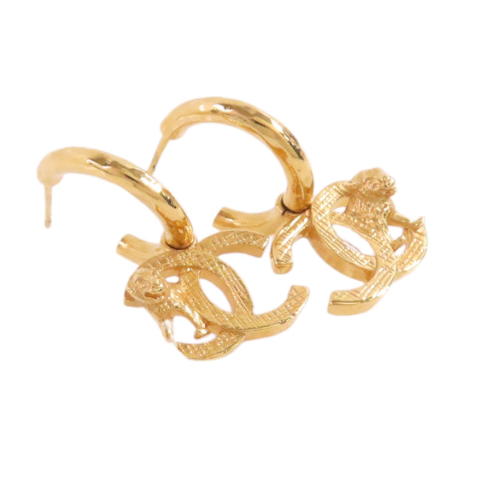 CHANEL 金屬CC Earrings金扣耳環