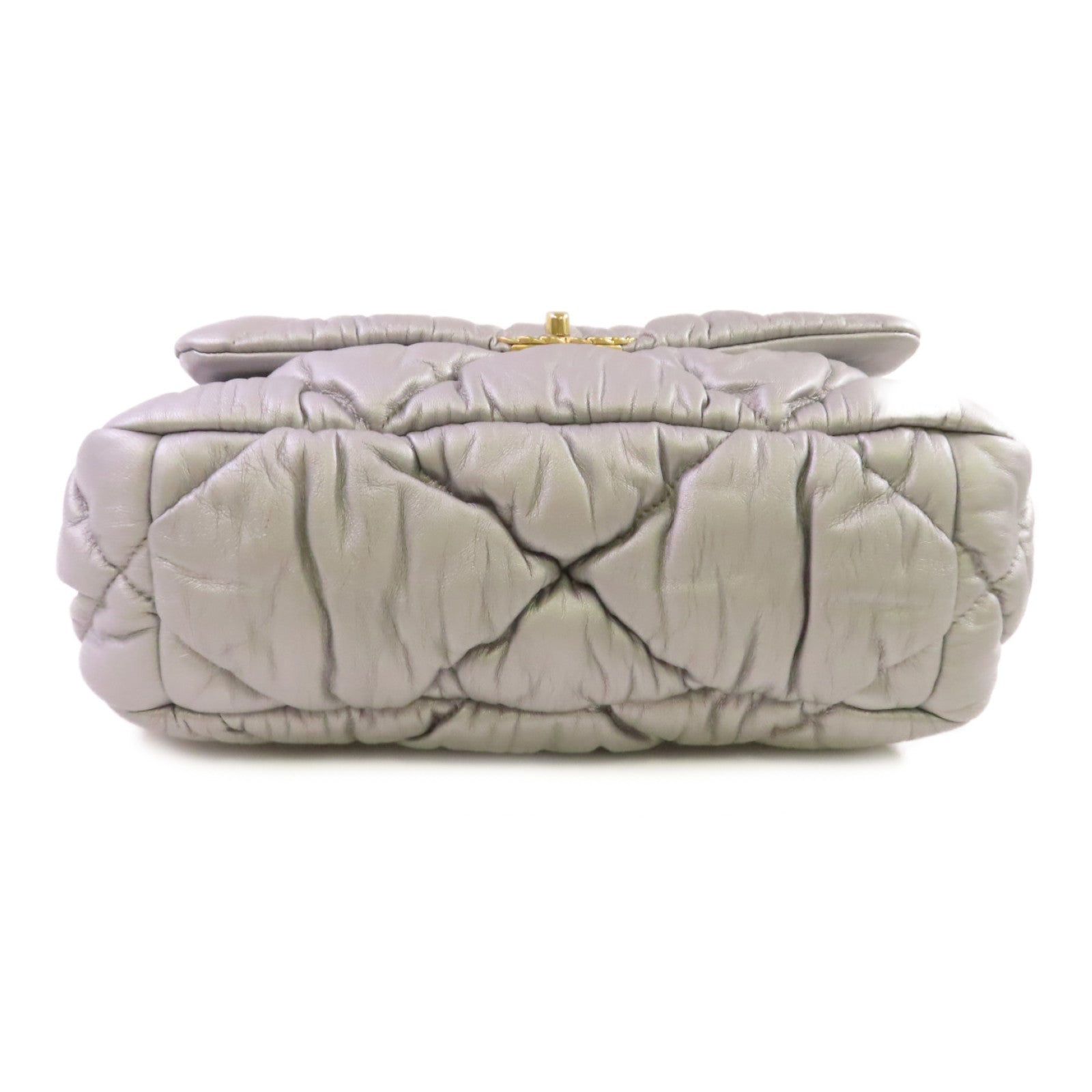 CHANEL 菱格牛皮皮革Chanel 19 2Way Shoulder Bag金扣手挽肩背兩用袋銀色