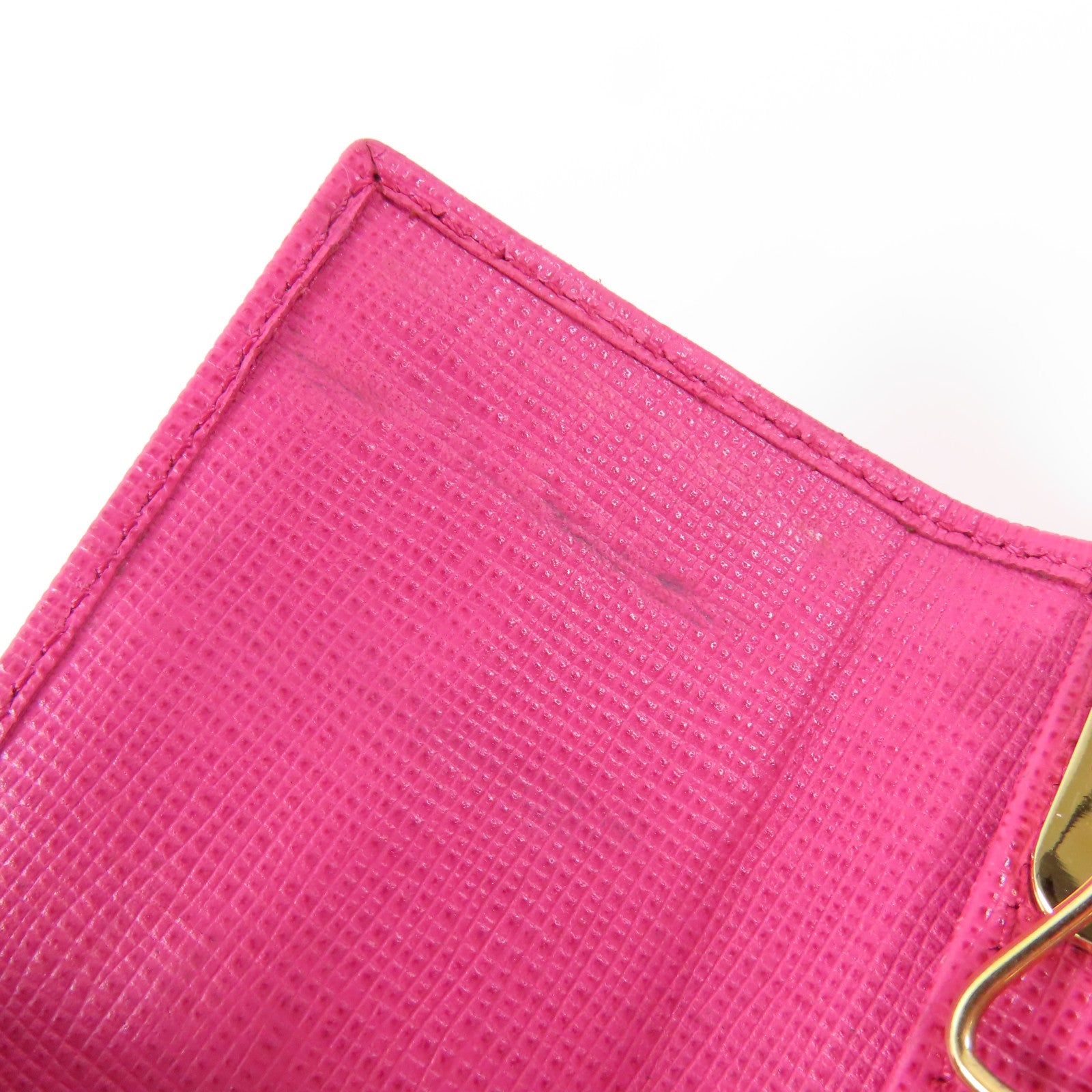 FENDI GHW Key Case 8AP079-CRP Coated Canvas Brown Pink