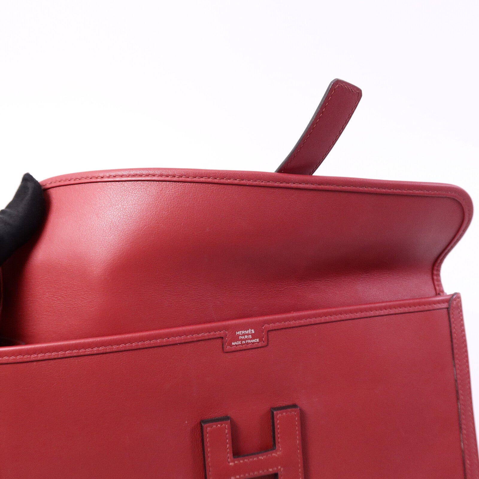 HERMES Swift皮革Jige Elan 29 Clutch手拿包Rouge Grenade