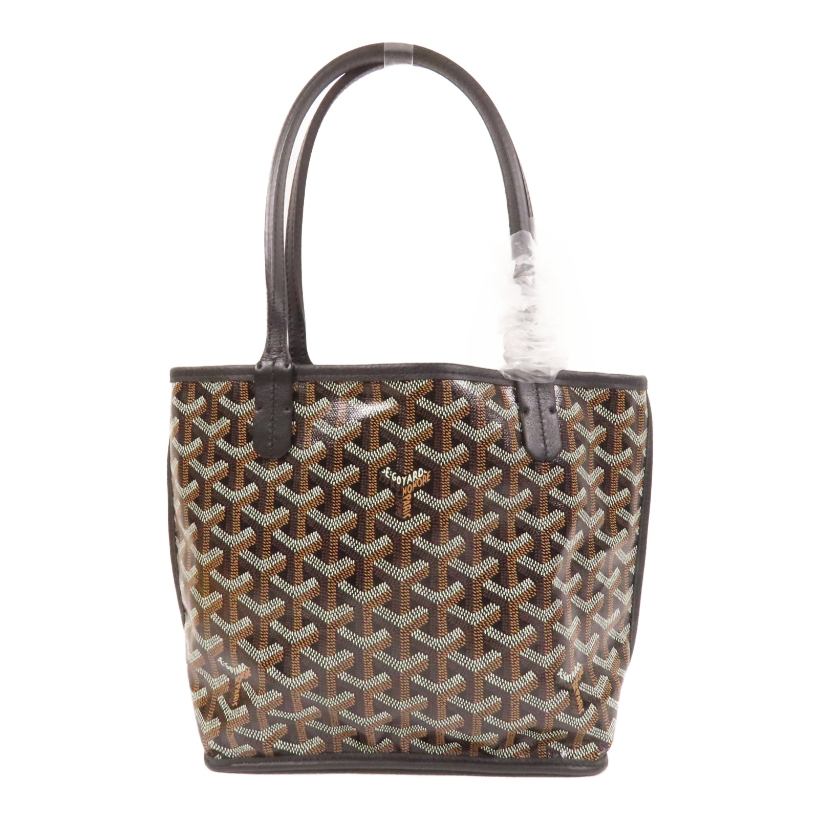 GOYARD 塗層帆布Anjou Mini Bag銀扣手挽袋黑色