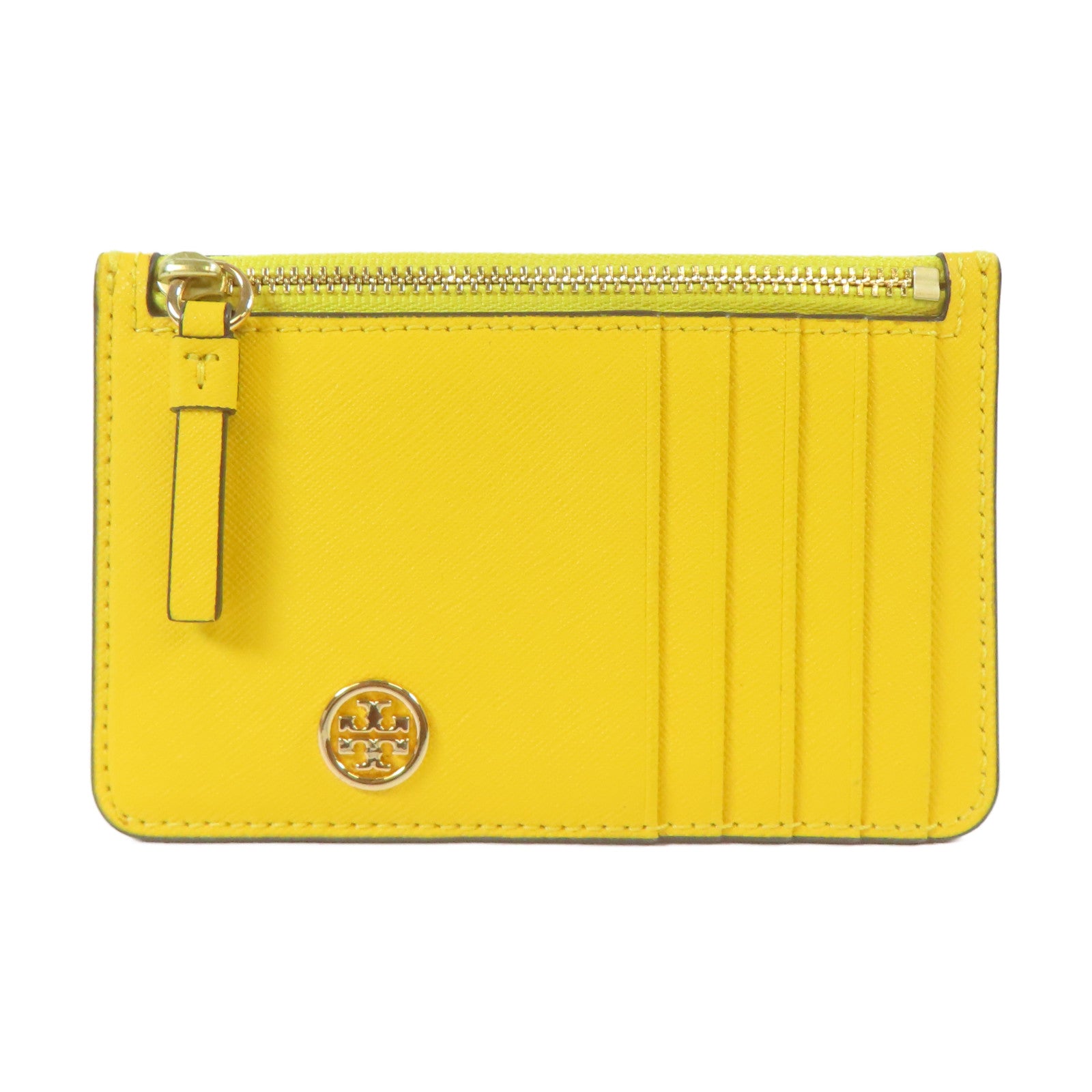 Tory Burch 牛皮皮革Card case金扣卡片套黃色