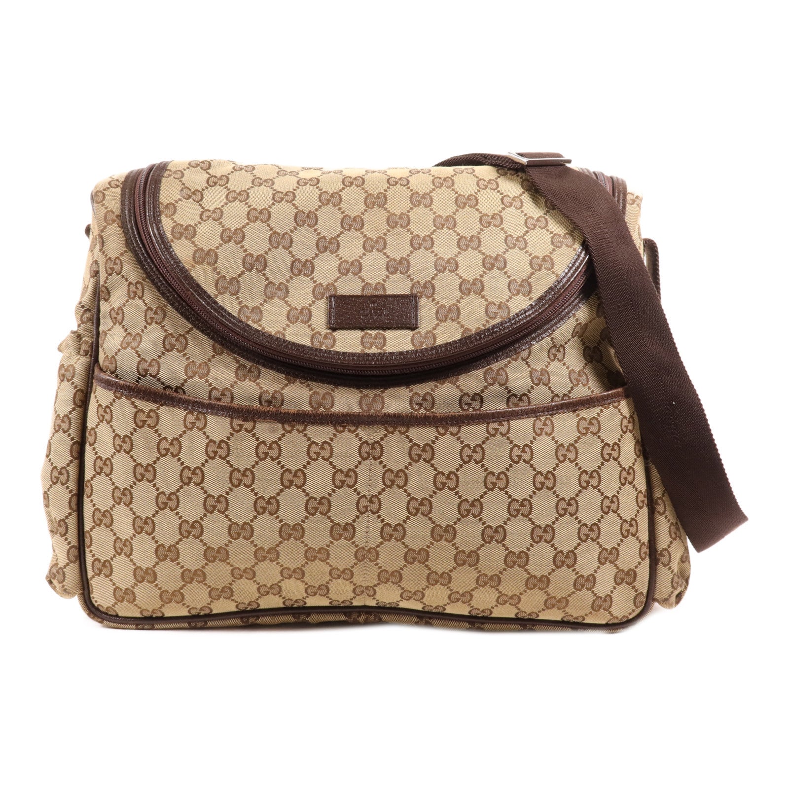 GUCCI 帆布Shoulder Bag銀扣肩背袋