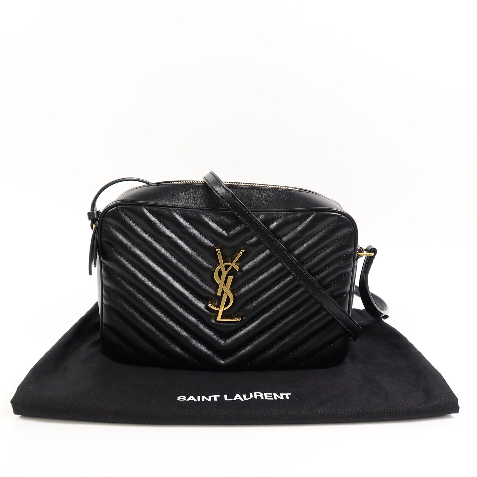 YVES SAINT LAURENT 牛皮皮革Lou Camera Bag肩背袋