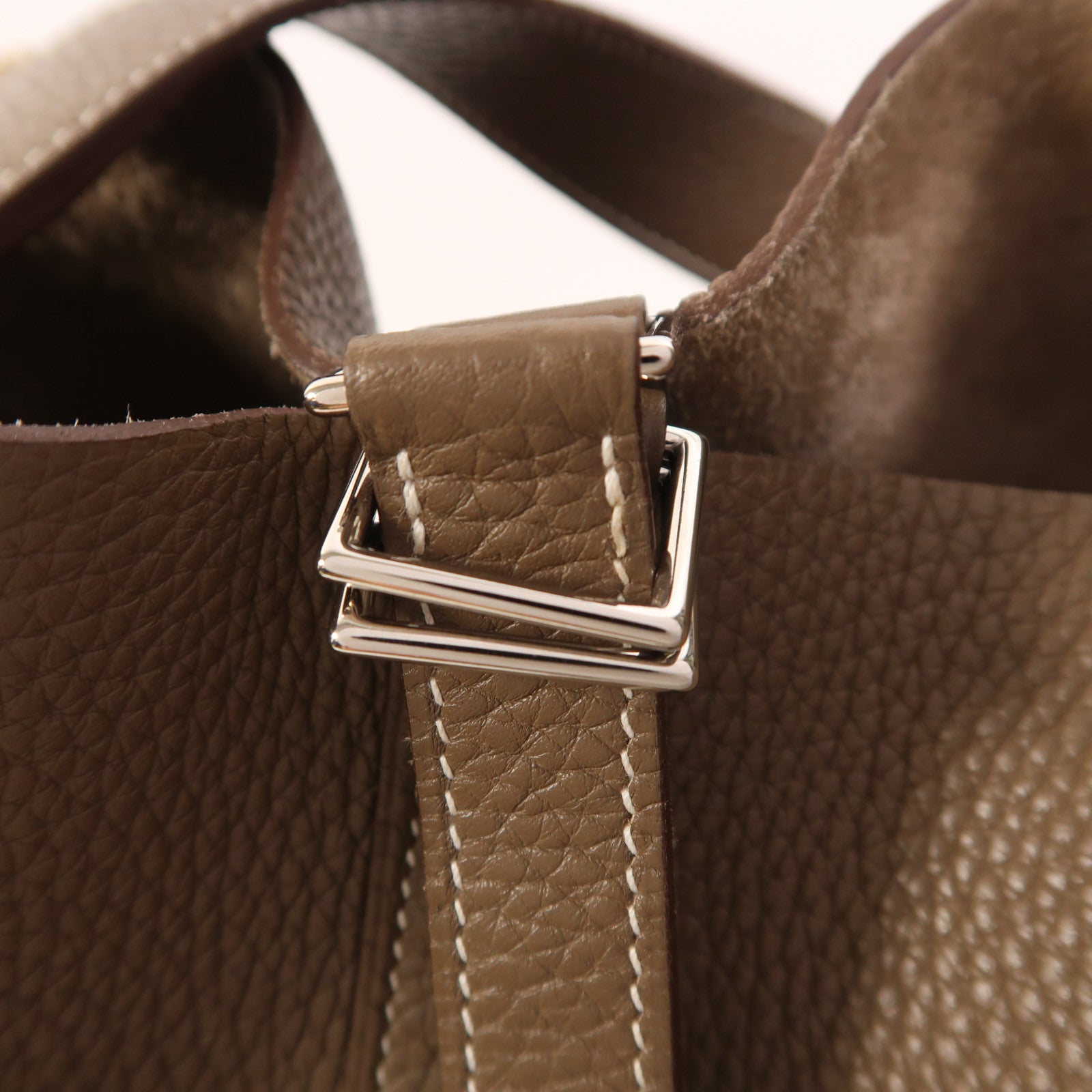 HERMES Clemence皮革Picotin GM銀扣手挽袋